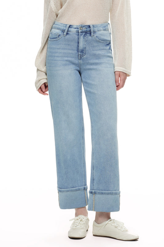 HIGH RISE STRAIGHT DENIM JEANS OST5030