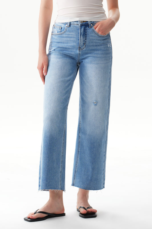 High Rise Ankle Straight Leg Jeans OST5032EC