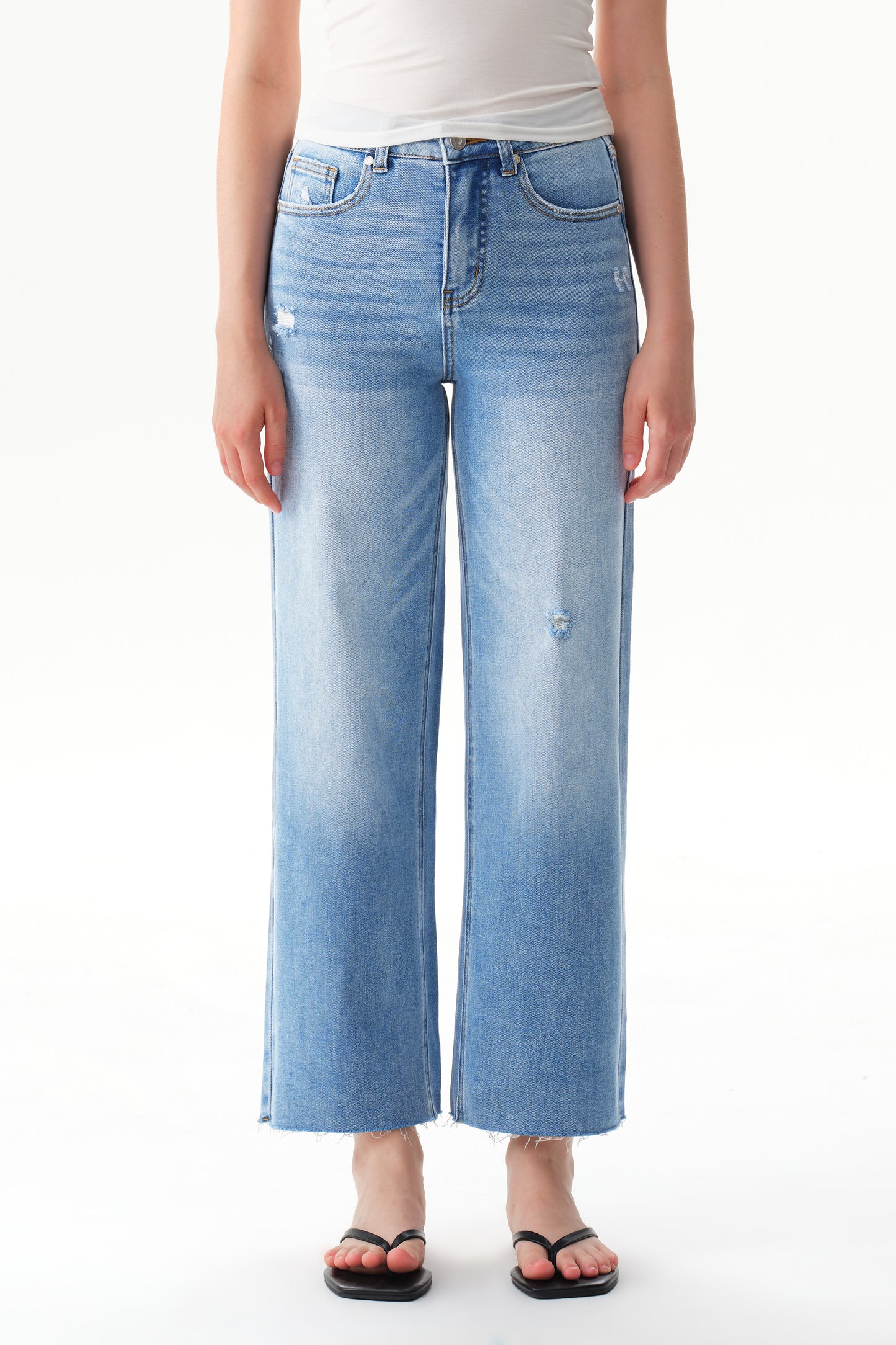 HIGH RISE STRAIGHT DENIM JEANS OST5032EC-P