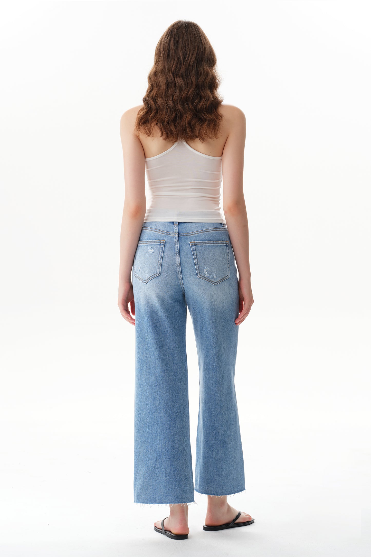 High Rise Ankle Straight Leg Jeans OST5032EC
