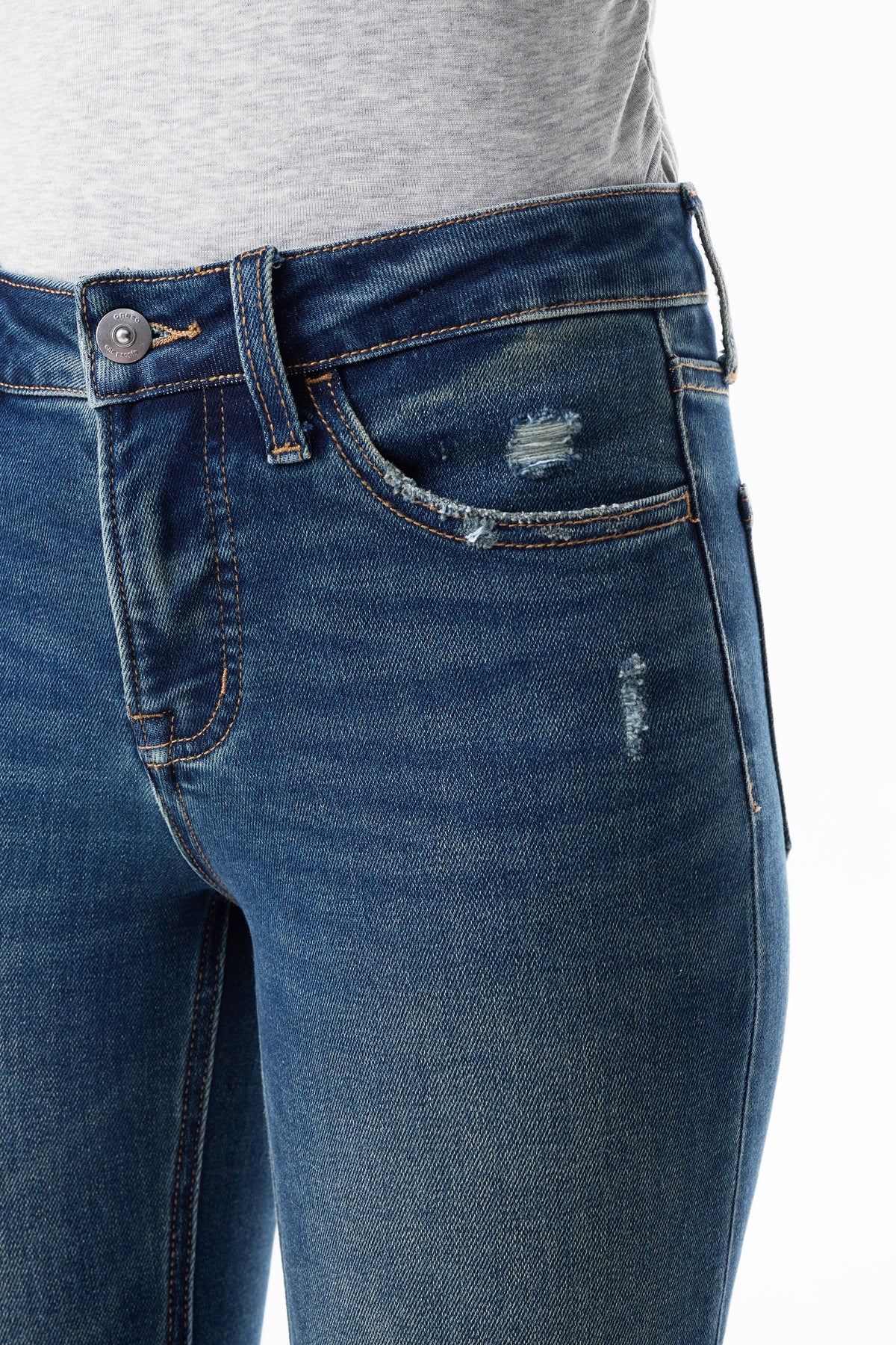 Mid Rise Straight Denim Jeans OSTM5001EC