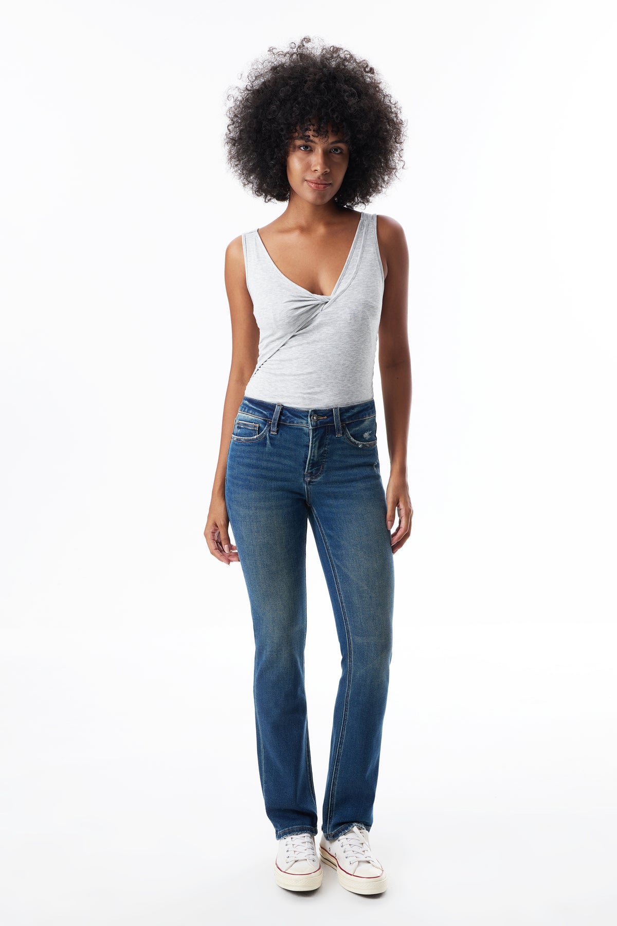 Mid Rise Straight Denim Jeans OSTM5001EC