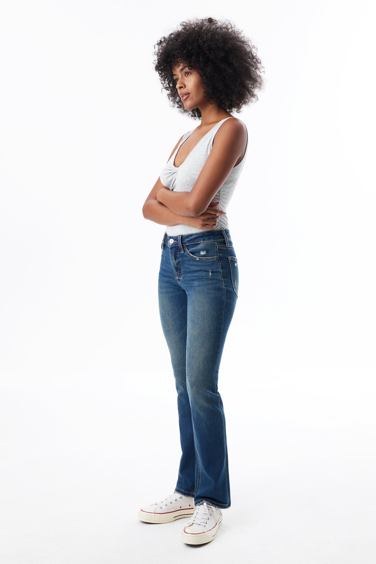 Mid Rise Straight Denim Jeans OSTM5001EC