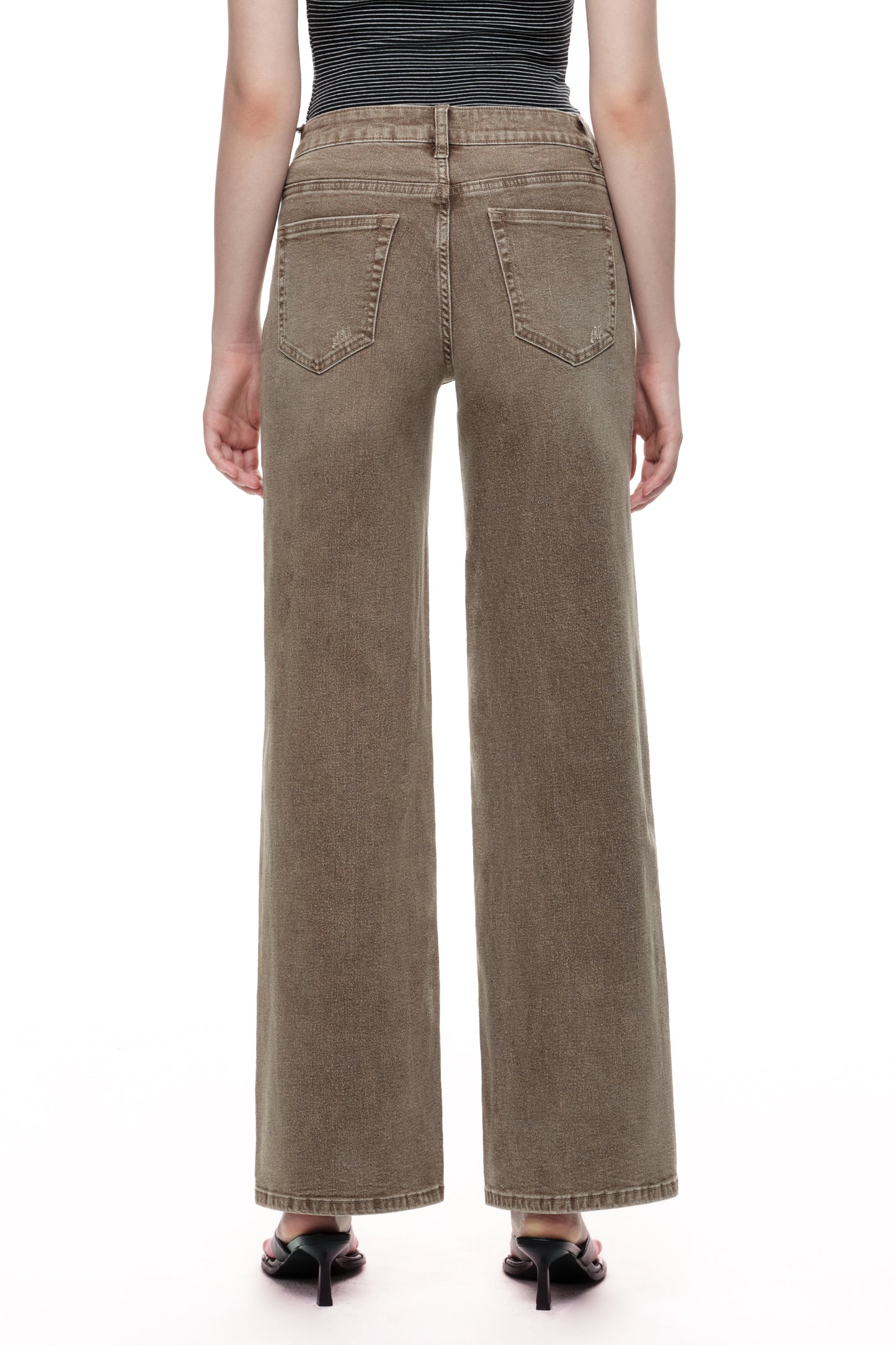 Mid Rise Baggy BBL Wide Leg Denim Jeans OSW8001