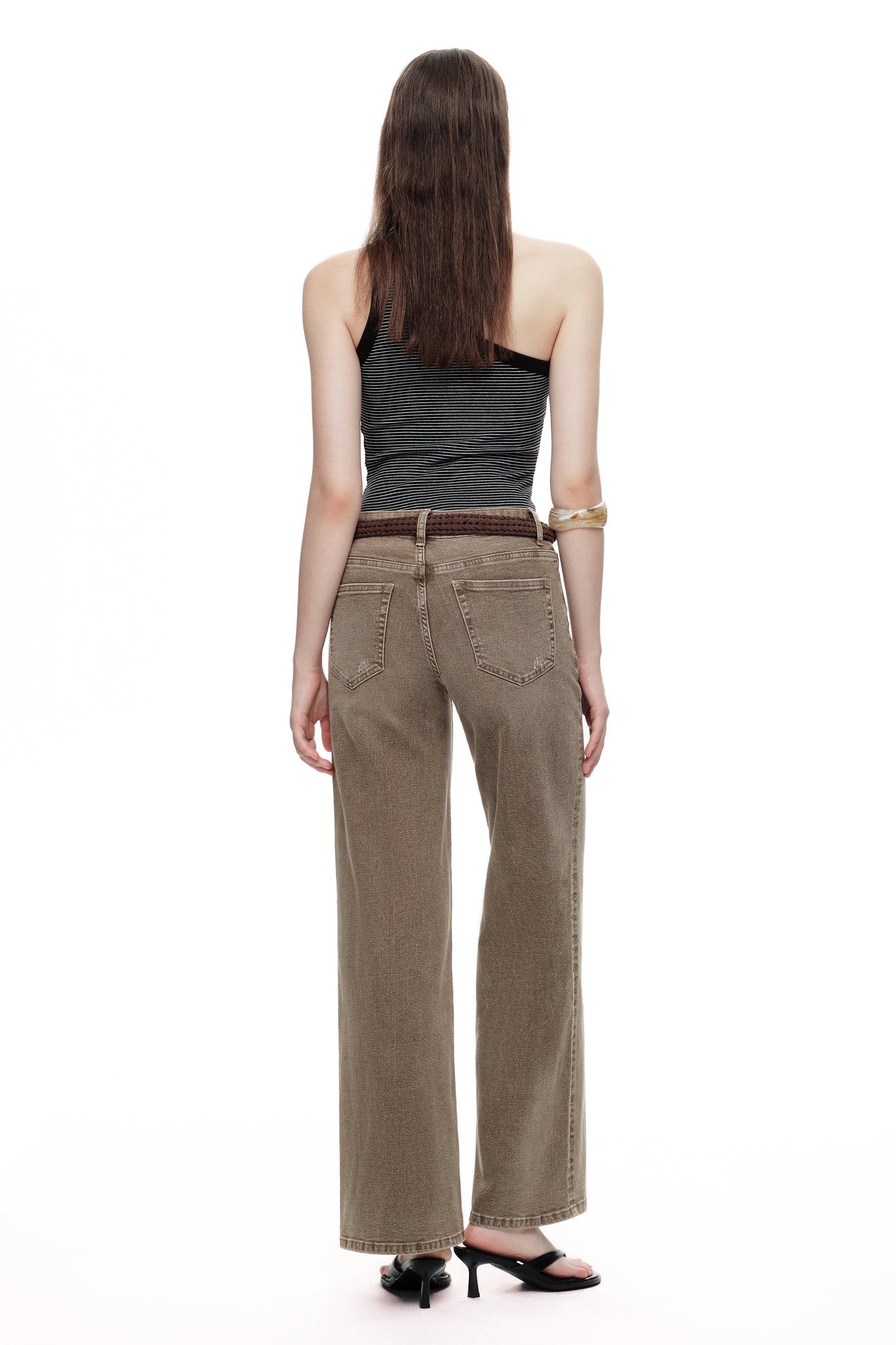 Mid Rise Baggy BBL Wide Leg Denim Jeans OSW8001