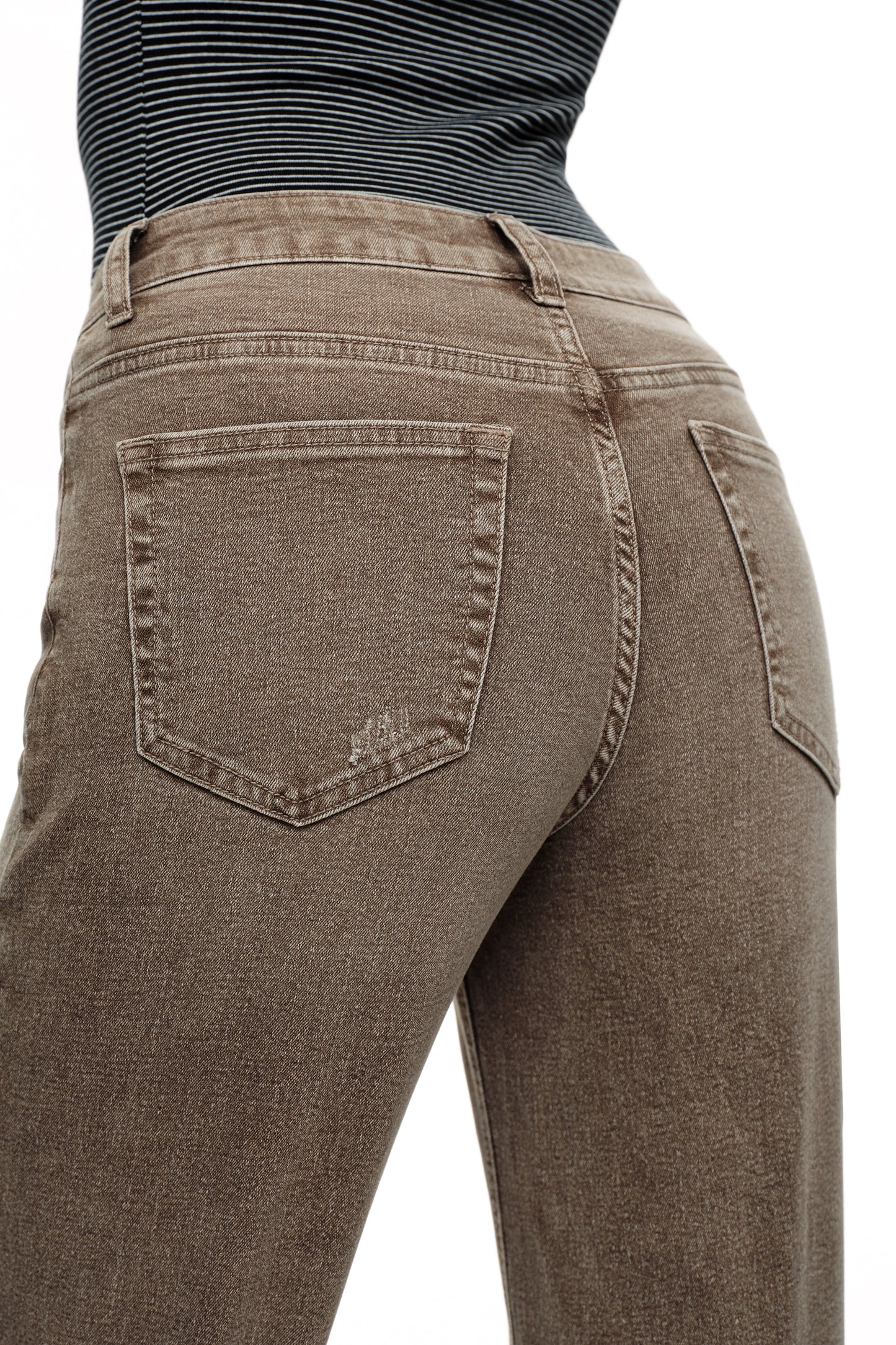 Mid Rise Baggy BBL Wide Leg Denim Jeans OSW8001