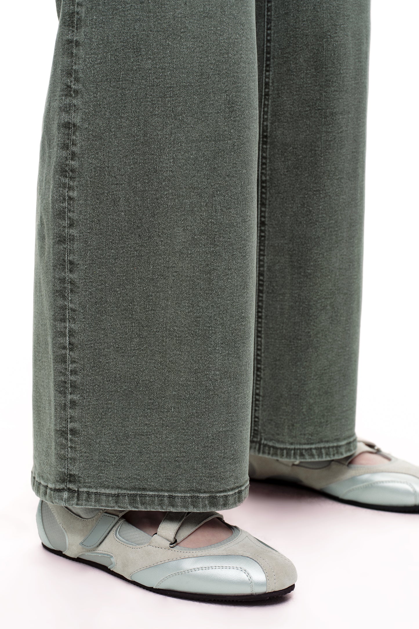Mid Rise Baggy BBL Wide Leg Denim Jeans OSW8001