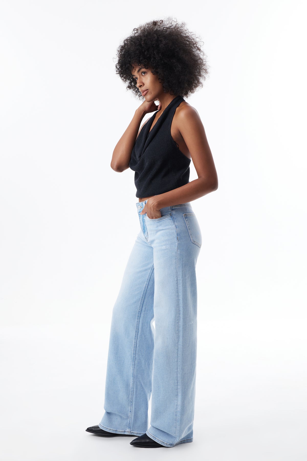 MID RISE WIDE LEG JEANS OSW8001T