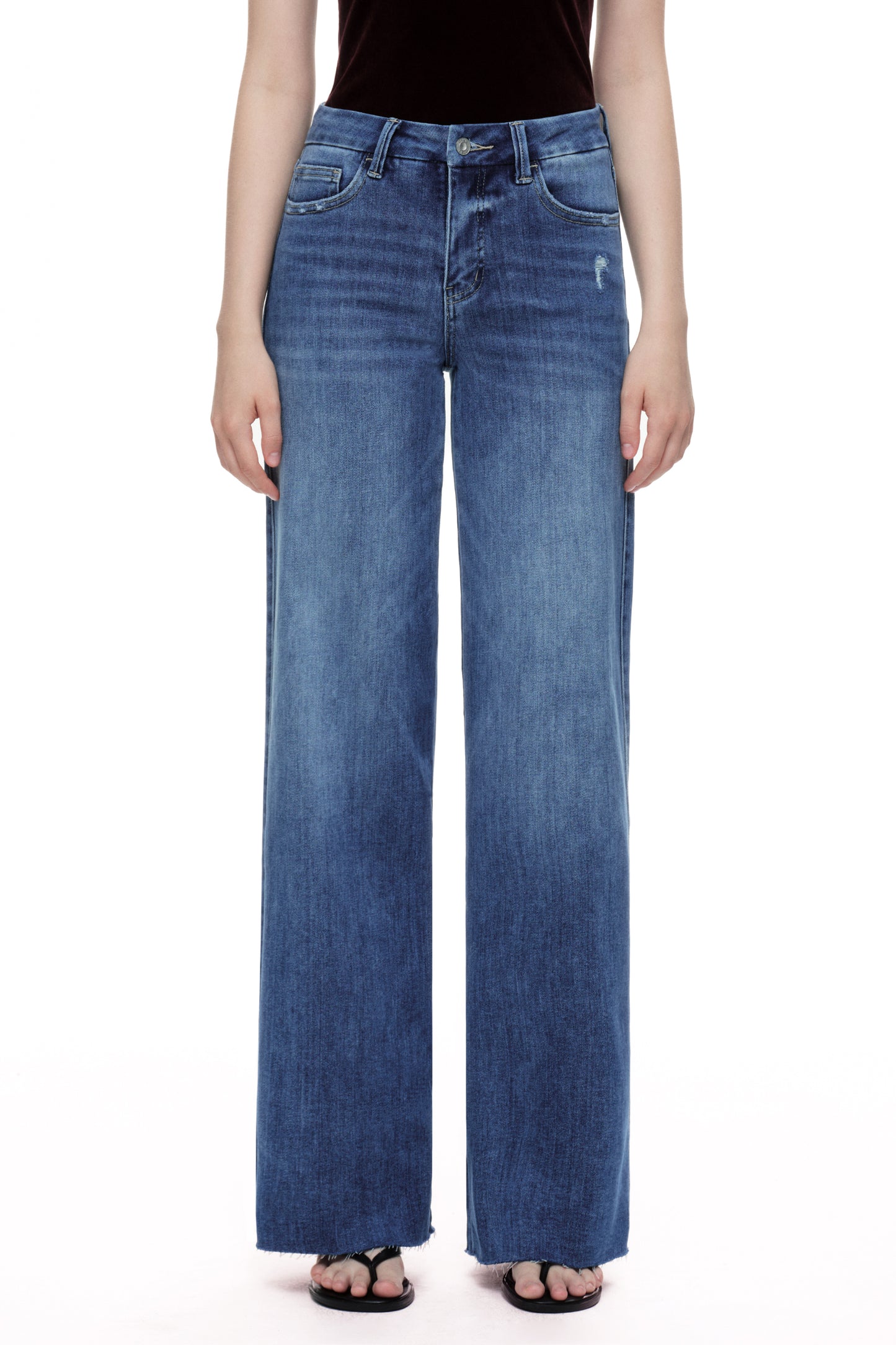 Mid Rise Wide Leg Tall Denim Jeans OSW8019-LT