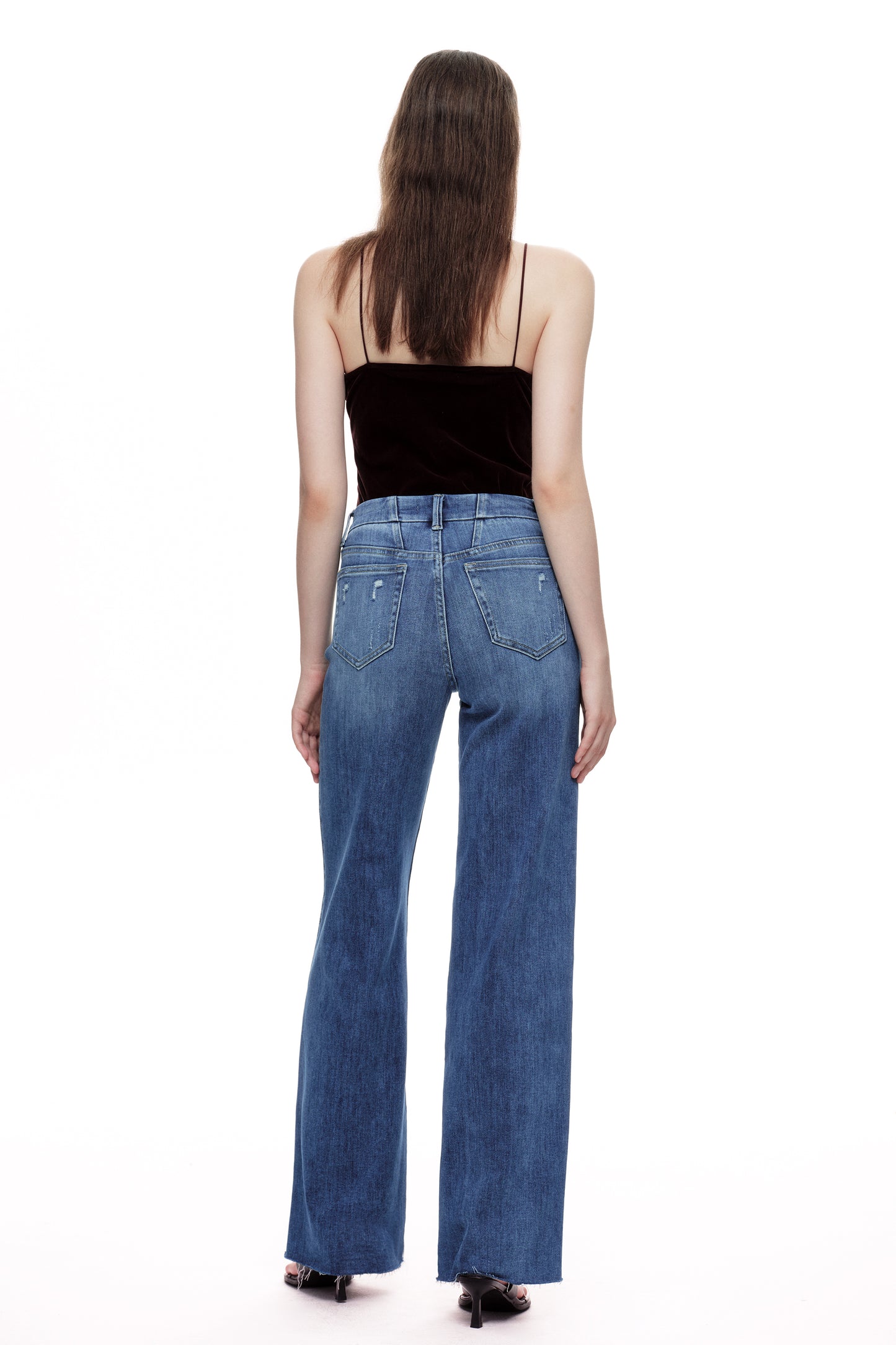 Mid Rise Wide Leg Tall Denim Jeans OSW8019-LT