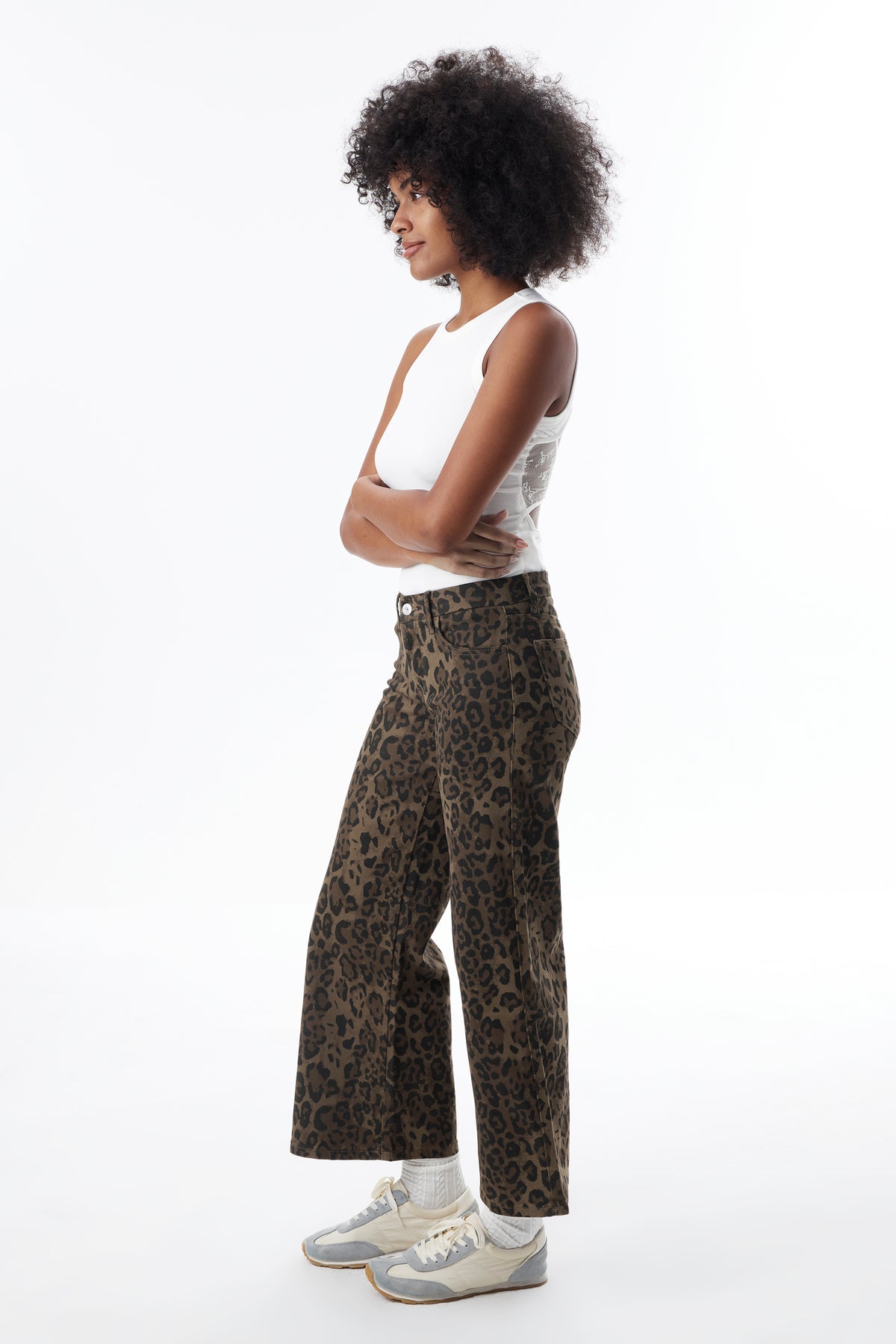 Mid Rise Wide Leg Petite Denim Jeans OSW8019-SP