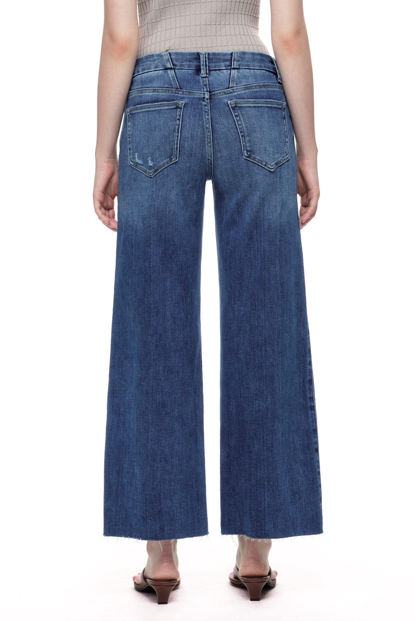 Mid Rise Wide Leg Petite Denim Jeans OSW8019-SP