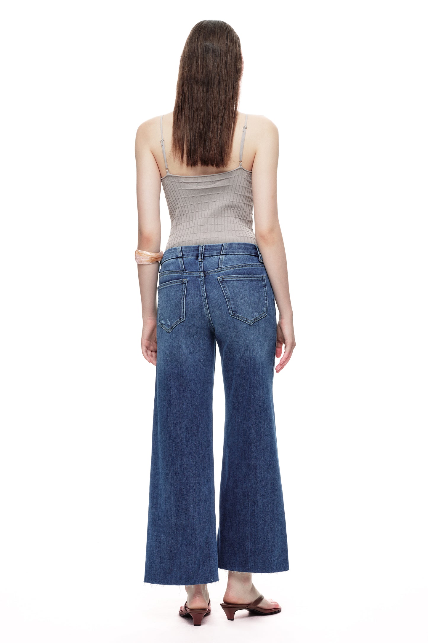 Mid Rise Wide Leg Petite Denim Jeans OSW8019-SP