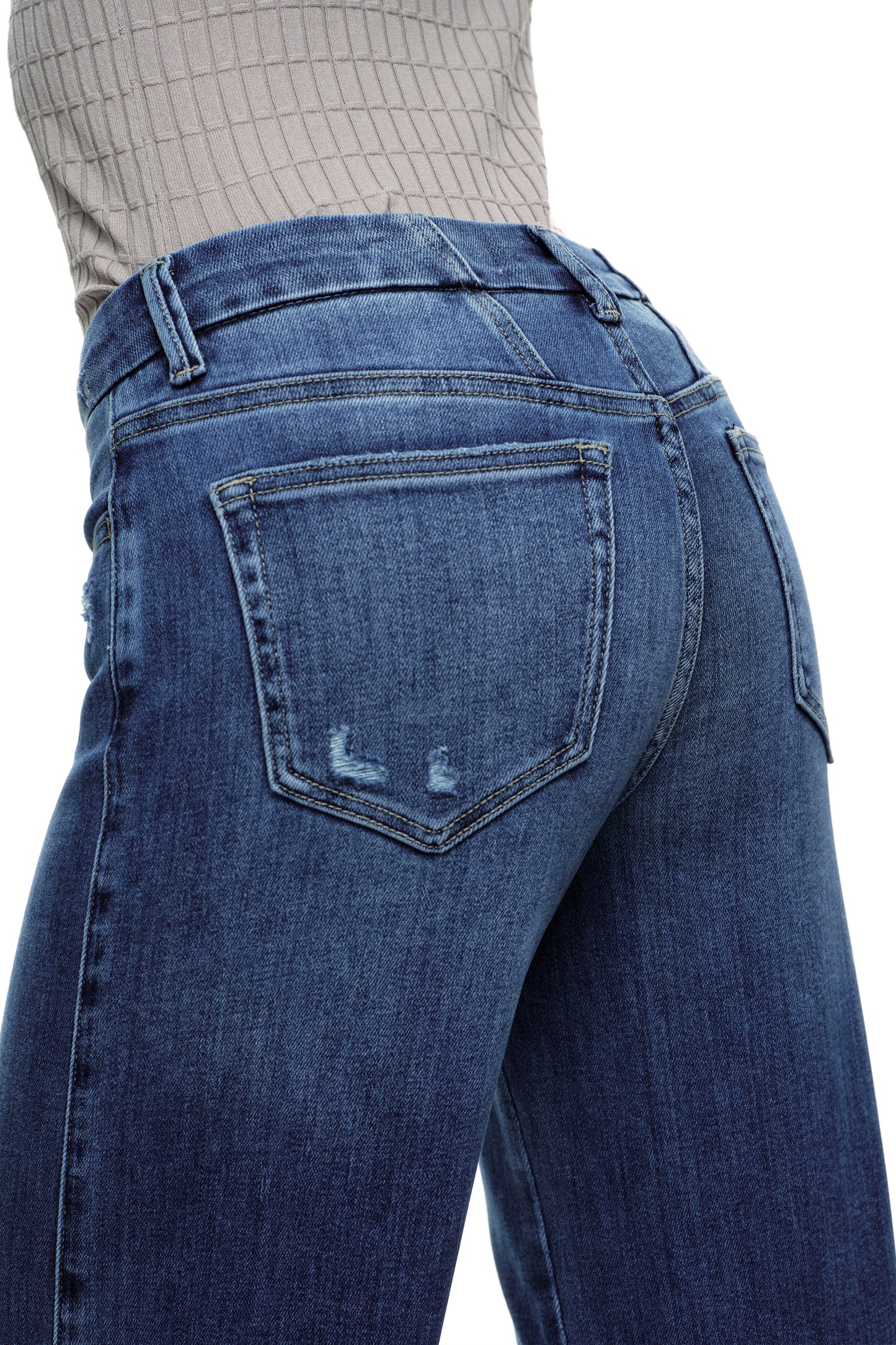 Mid Rise Wide Leg Petite Denim Jeans OSW8019-SP