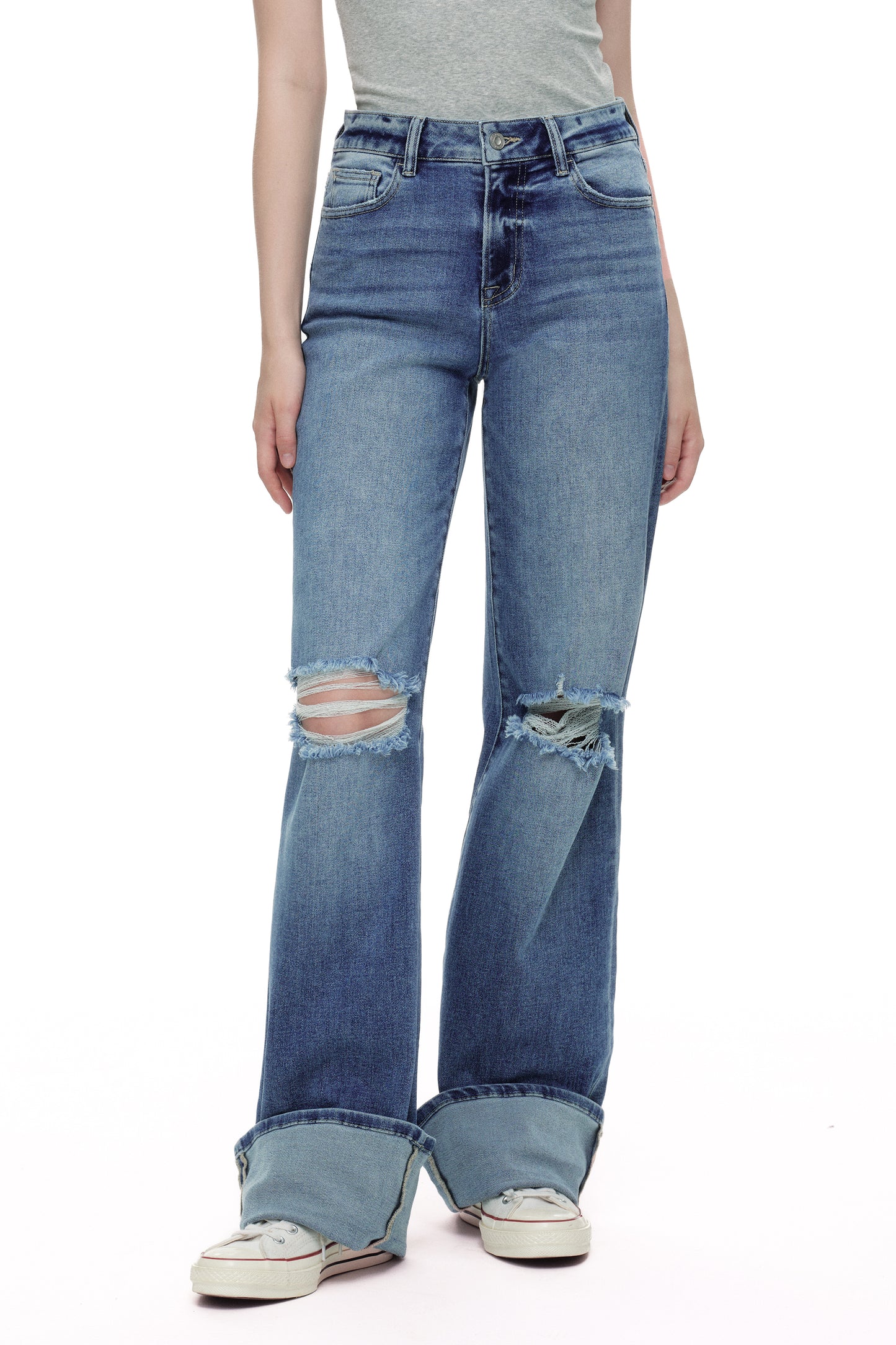 High Rise Wide Leg Denim Jeans OSW8022EC