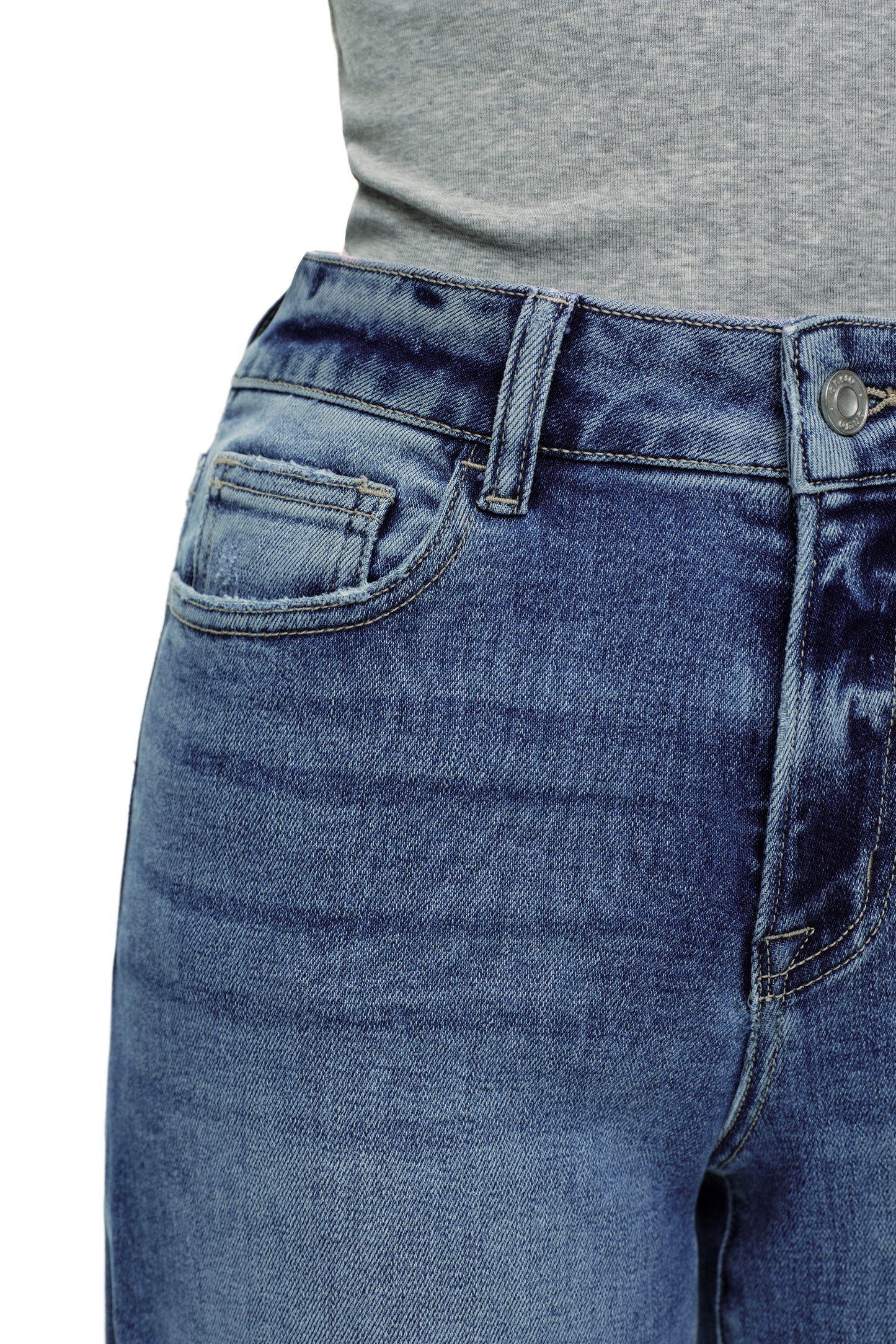 High Rise Wide Leg Denim Jeans OSW8022EC
