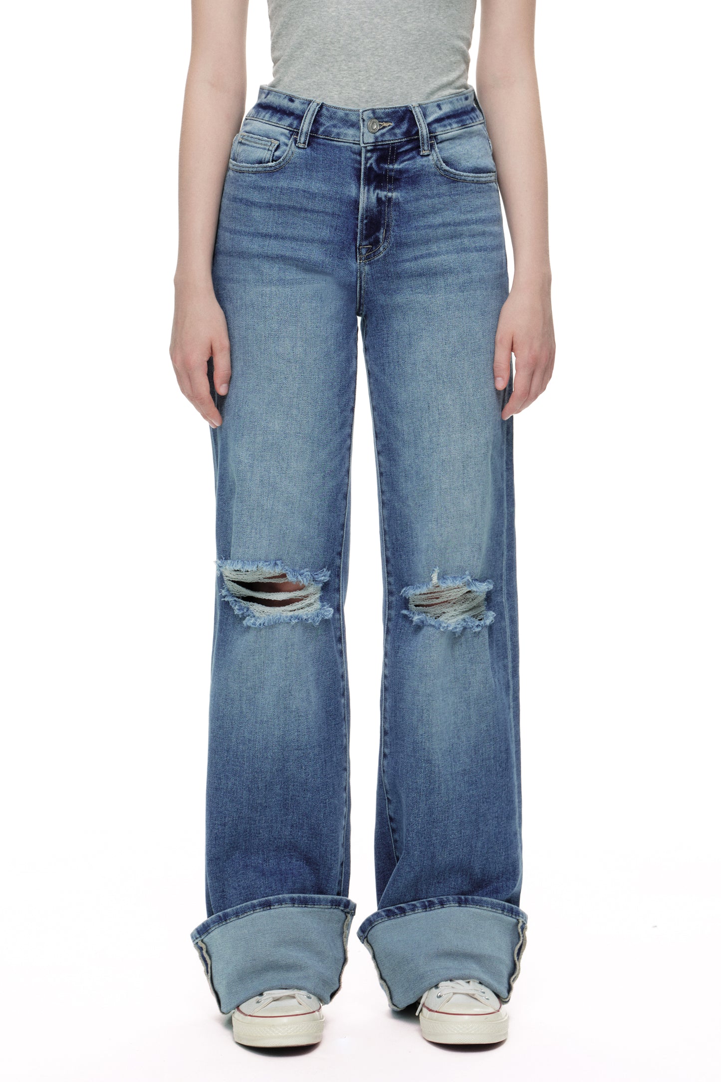 High Rise Wide Leg Denim Jeans OSW8022EC