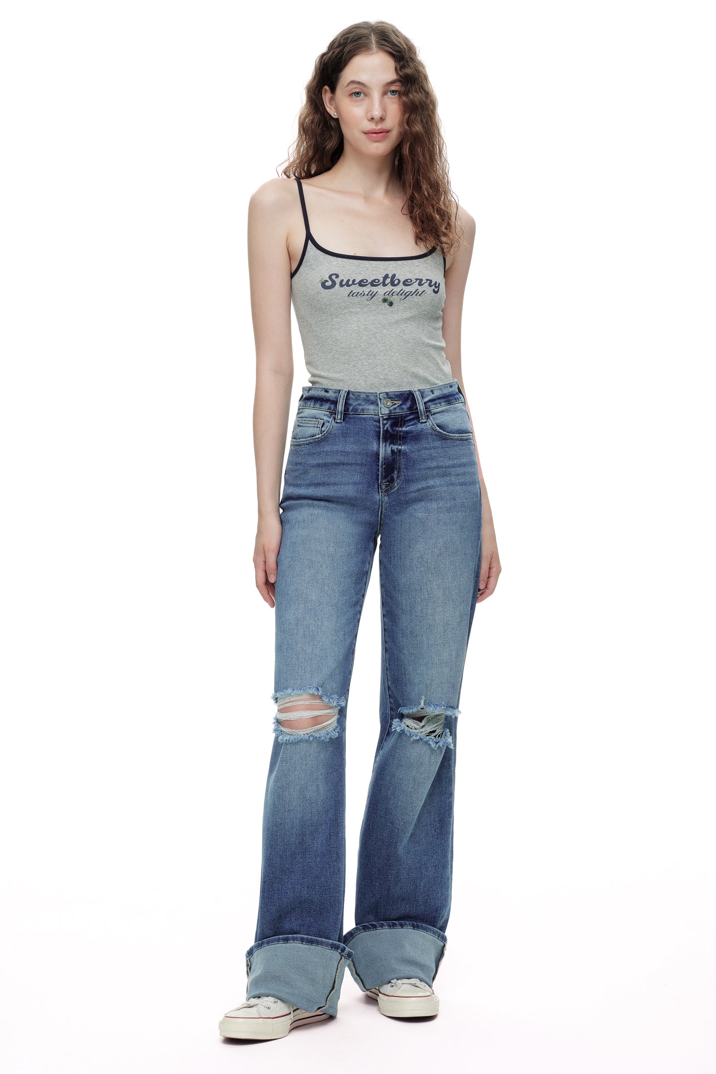 High Rise Wide Leg Denim Jeans OSW8022EC