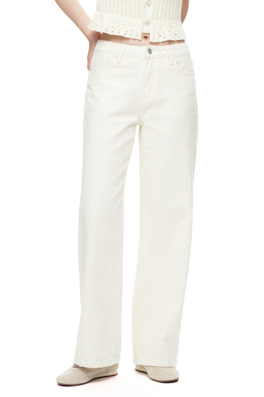 White High Waist Wide Leg Pants OSW8026