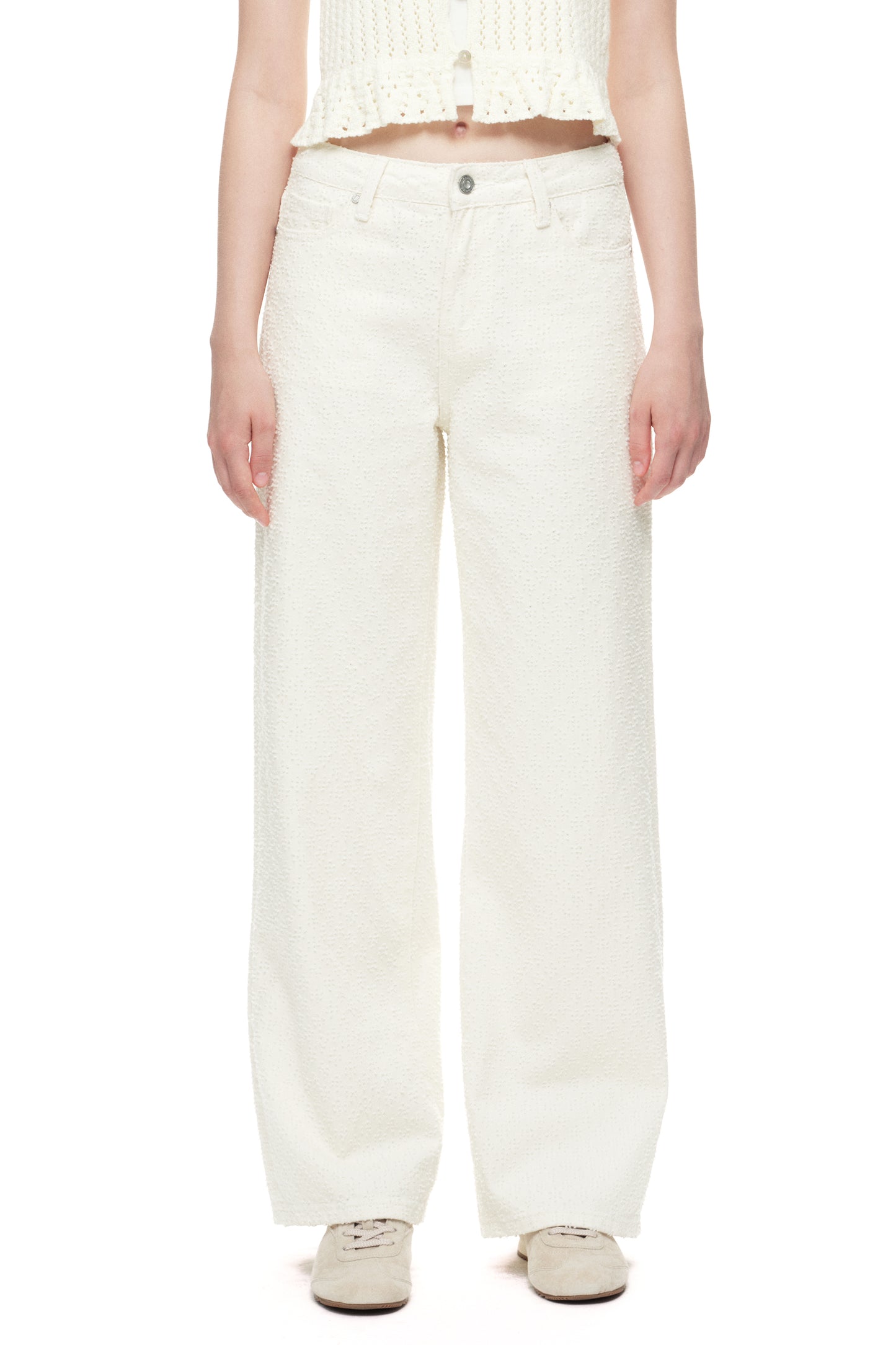 White High Waist Wide Leg Pants OSW8026