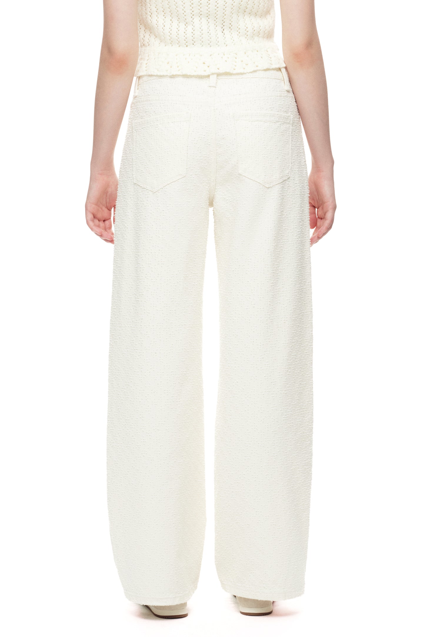 White High Waist Wide Leg Pants OSW8026