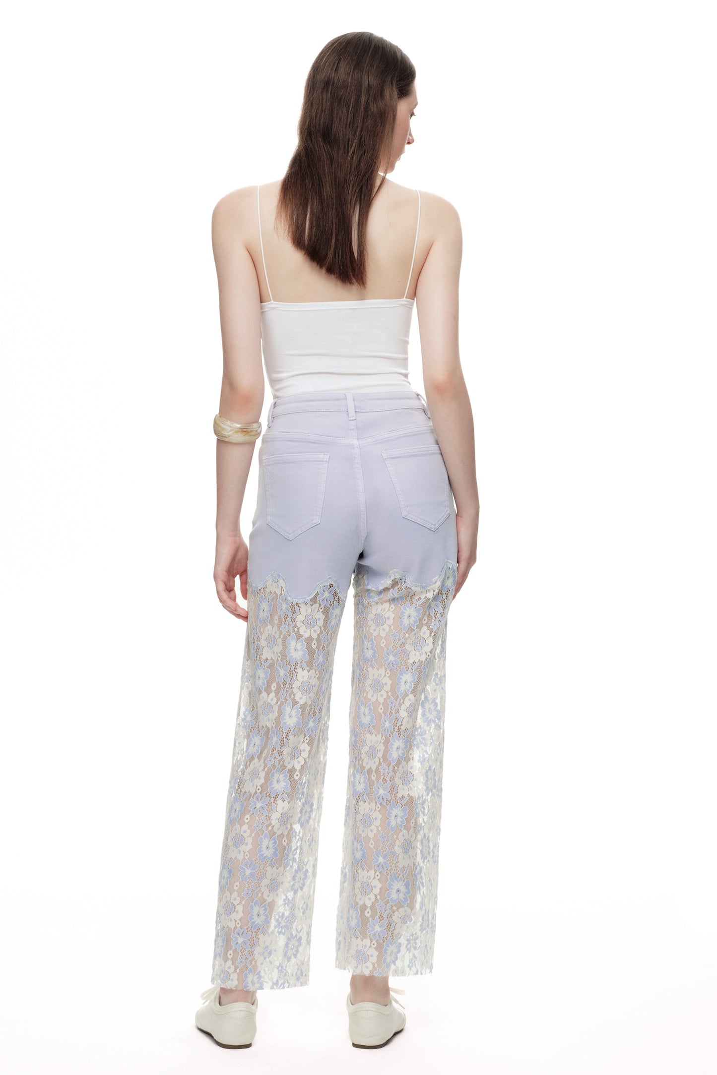 High Rise Lace Pants with Rhinestone OSW8027
