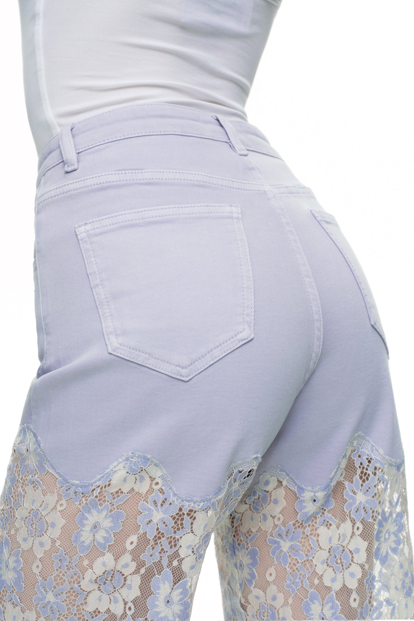 High Rise Lace Pants with Rhinestone OSW8027