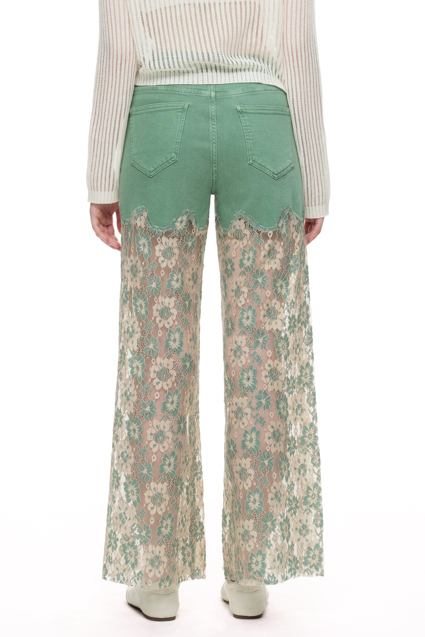 High Rise Lace Pants with Rhinestone OSW8027