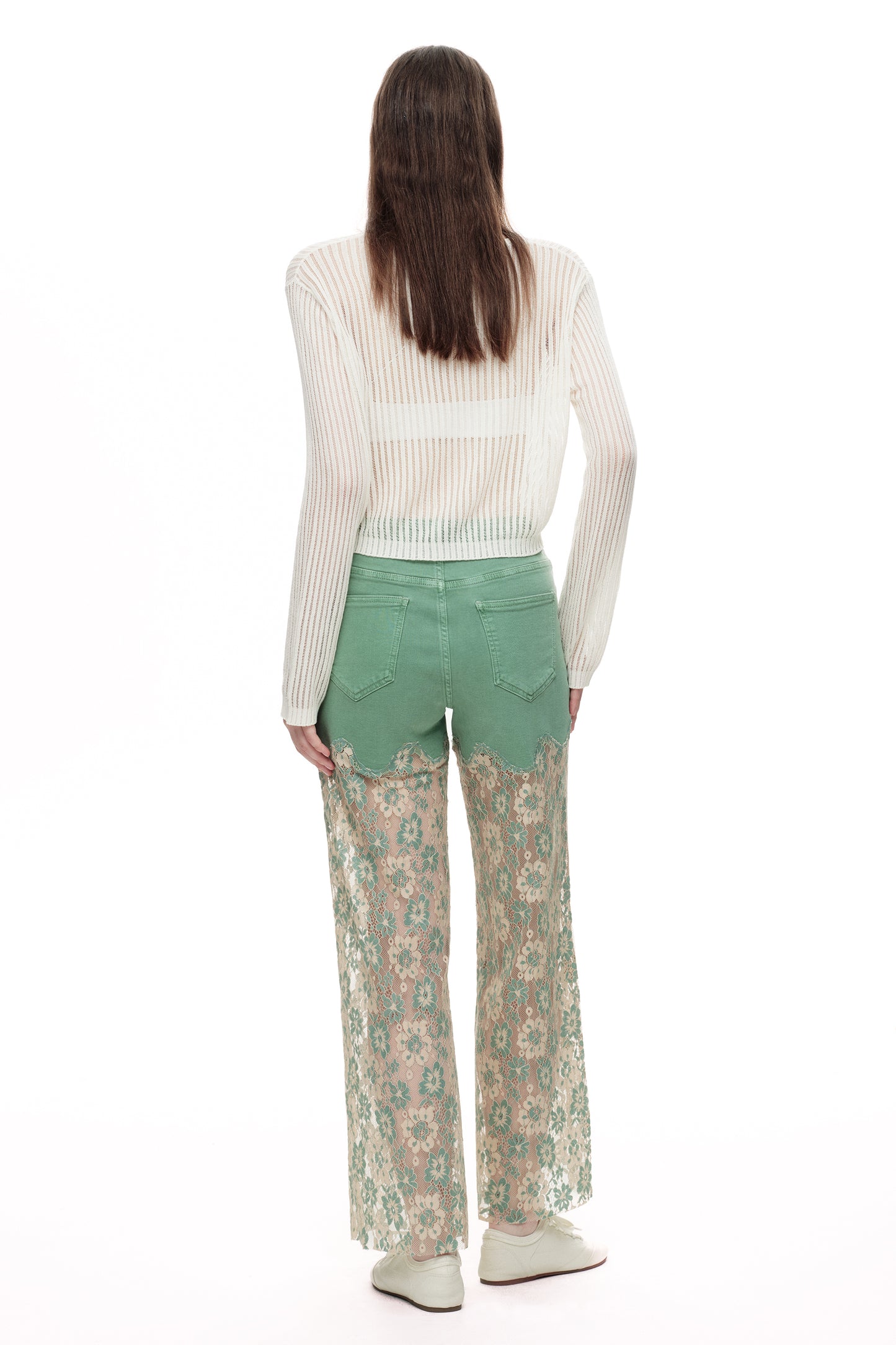 High Rise Lace Pants with Rhinestone OSW8027