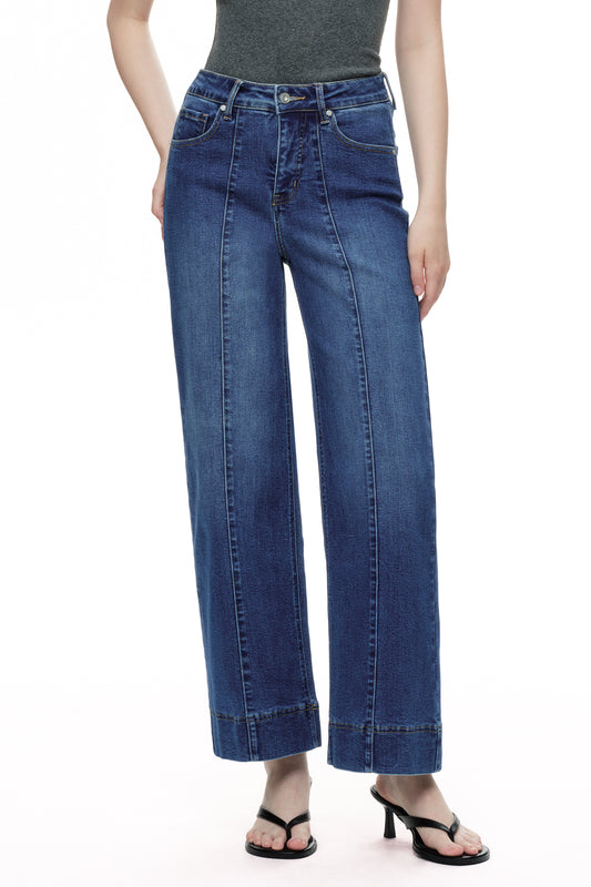 Flattering High Rise Wide Leg Denim Jeans OSW8032EC