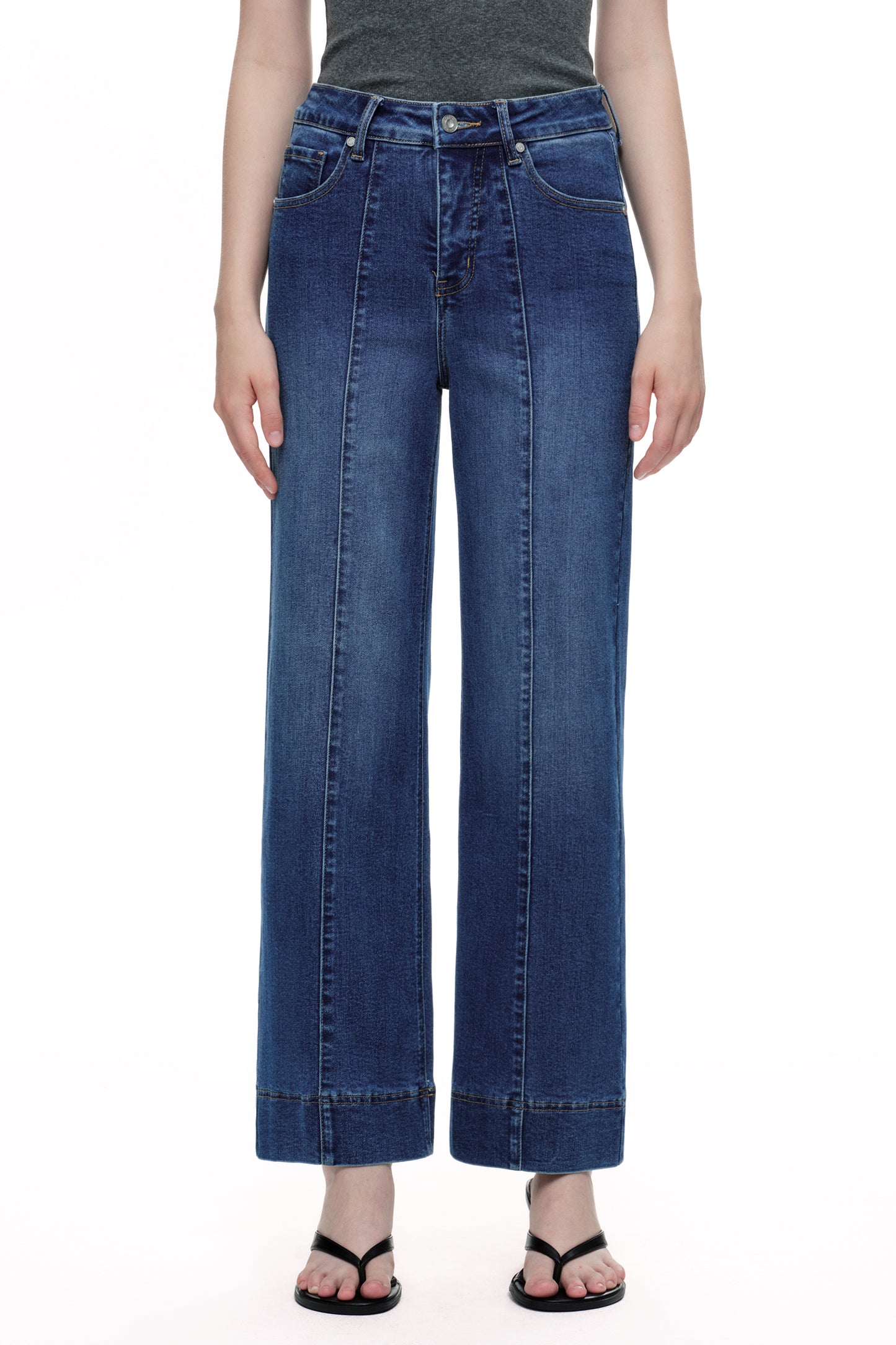 Flattering Baggy High Rise Wide Leg Denim Jeans OSW8021EC