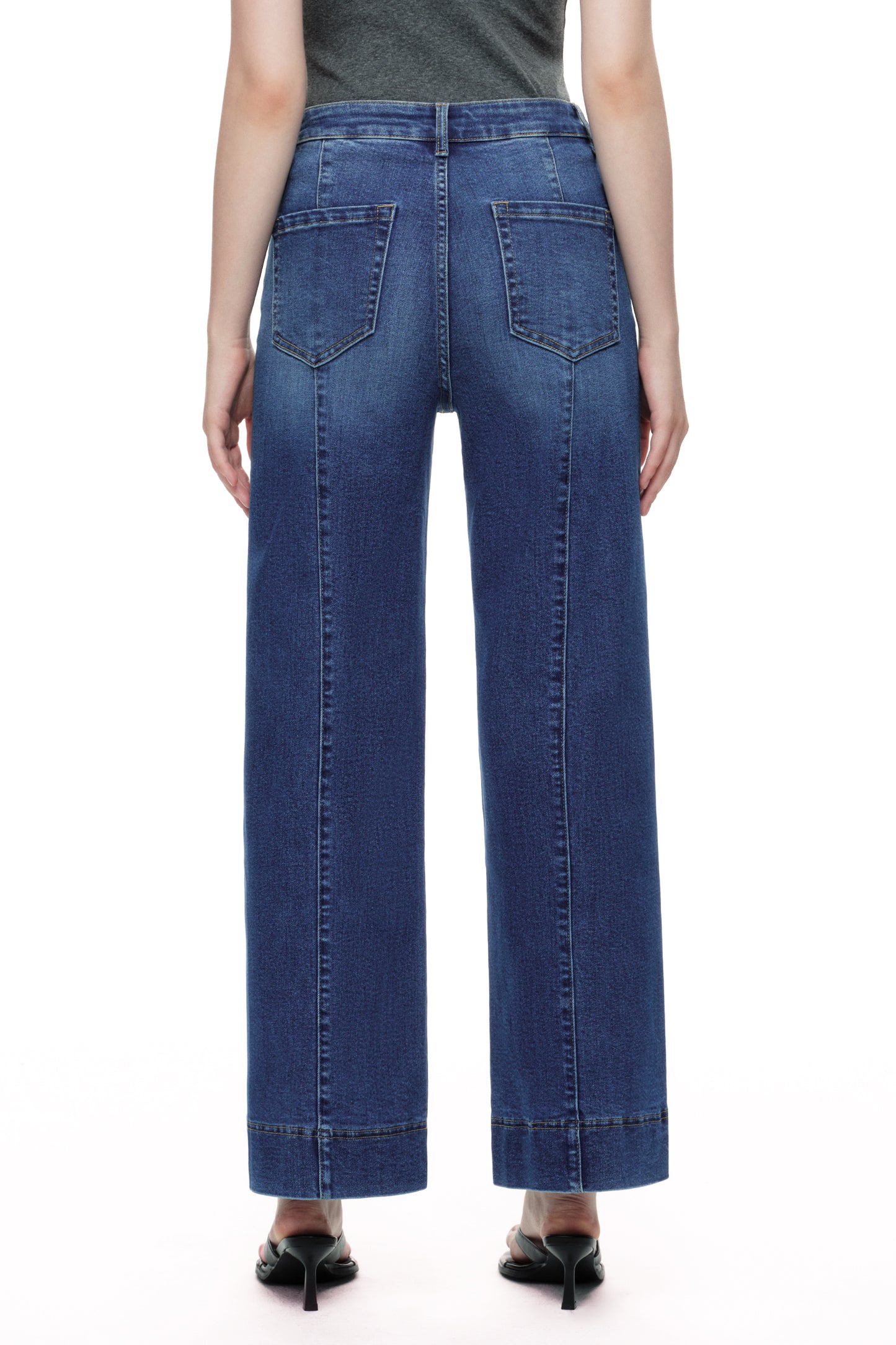 Flattering Baggy High Rise Wide Leg Denim Jeans OSW8021EC