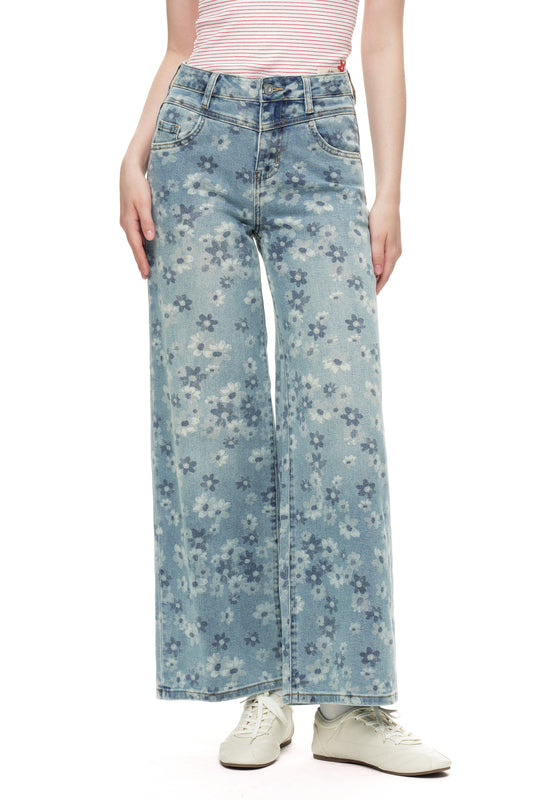 High Rise Baggy Wide Leg Denim Jeans OSW8071