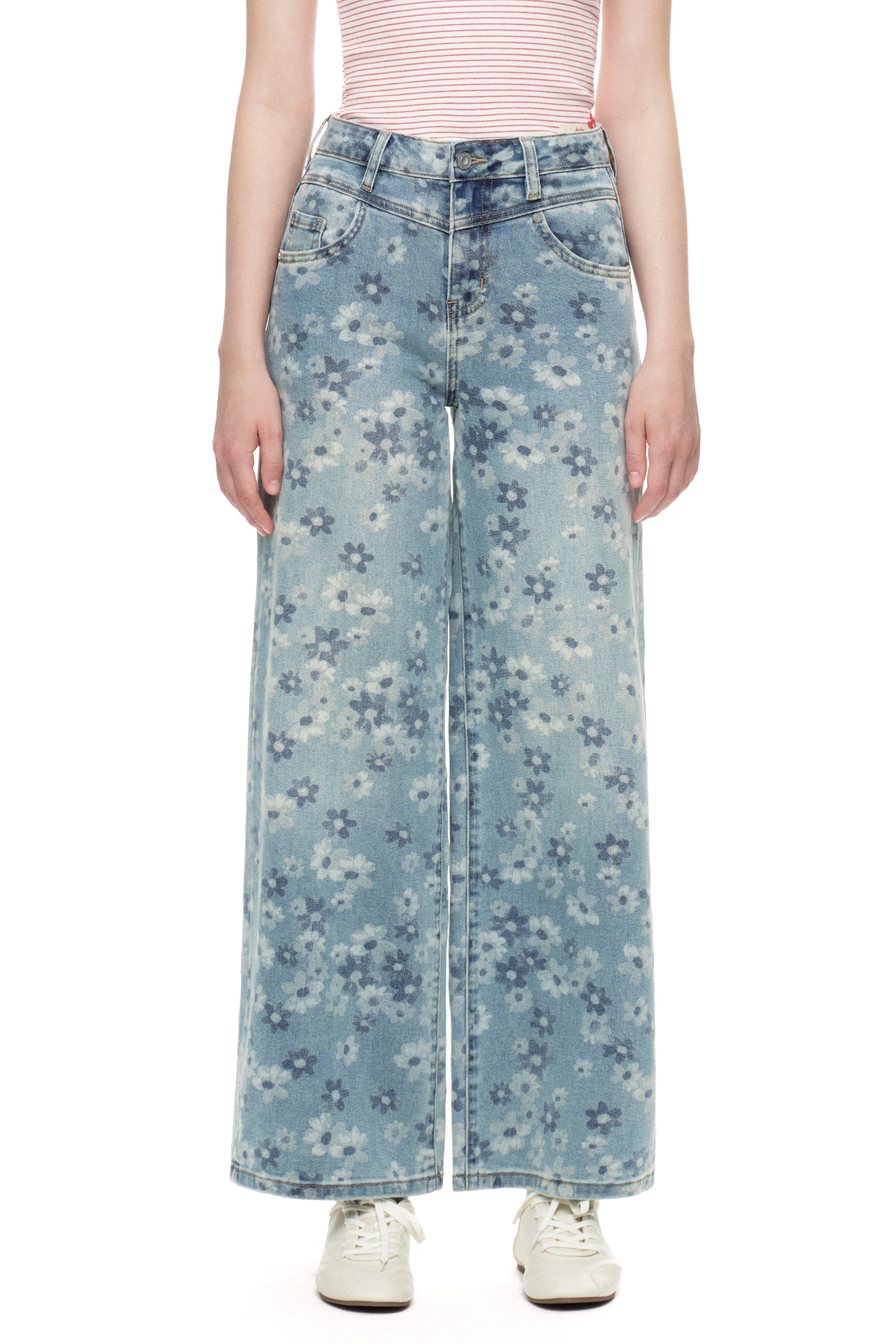 High Rise Baggy Wide Leg Denim Jeans OSW8071