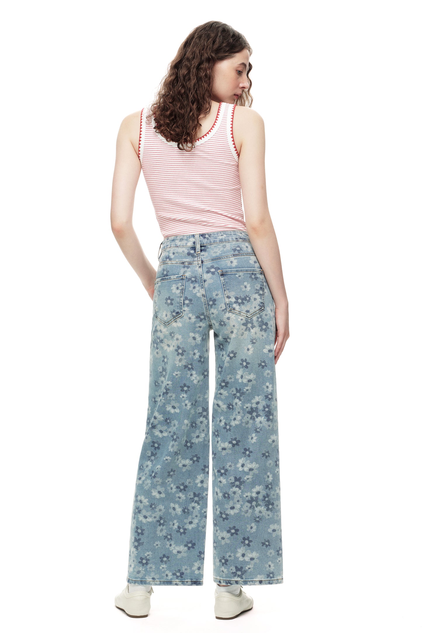 High Rise Baggy Wide Leg Denim Jeans OSW8071