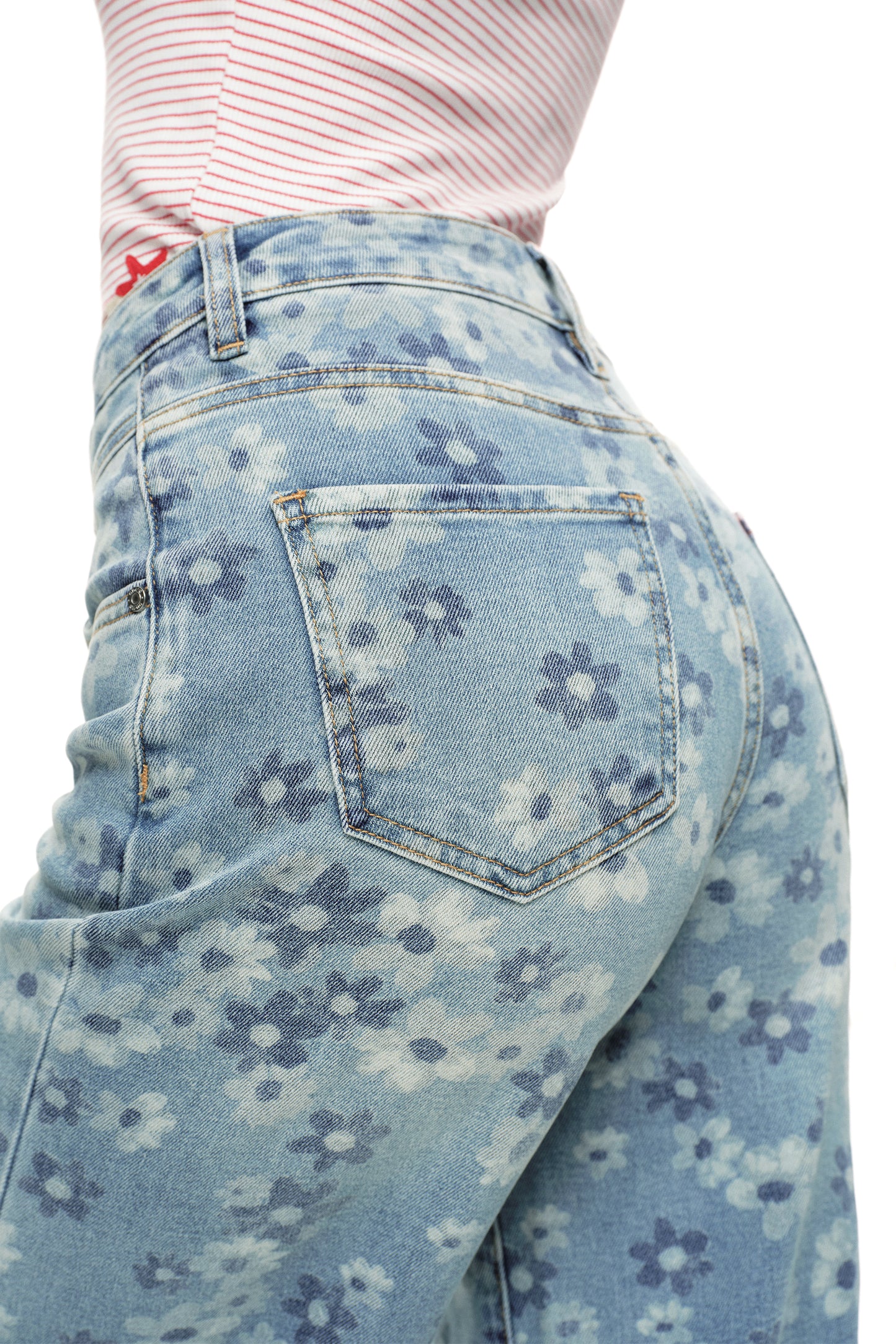 High Rise Baggy Wide Leg Denim Jeans OSW8071