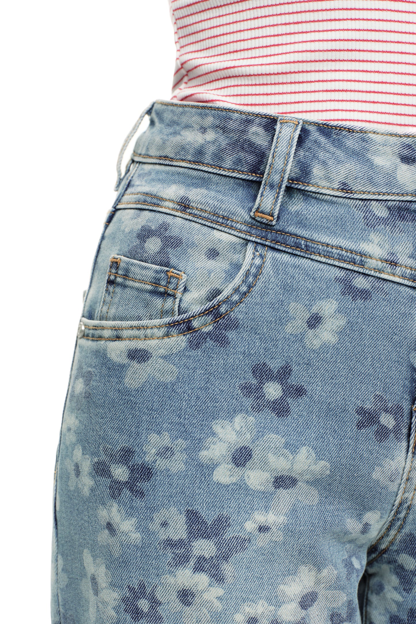 High Rise Baggy Wide Leg Denim Jeans OSW8071