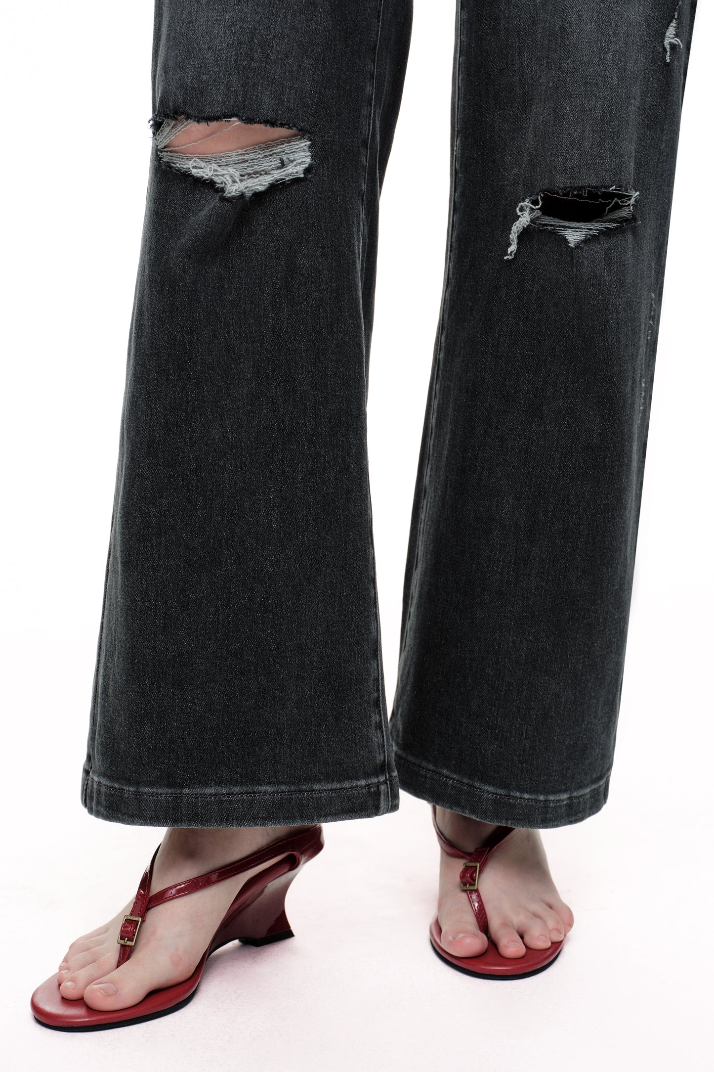 Mid Rise Wide Leg Denim Jeans OSW8084