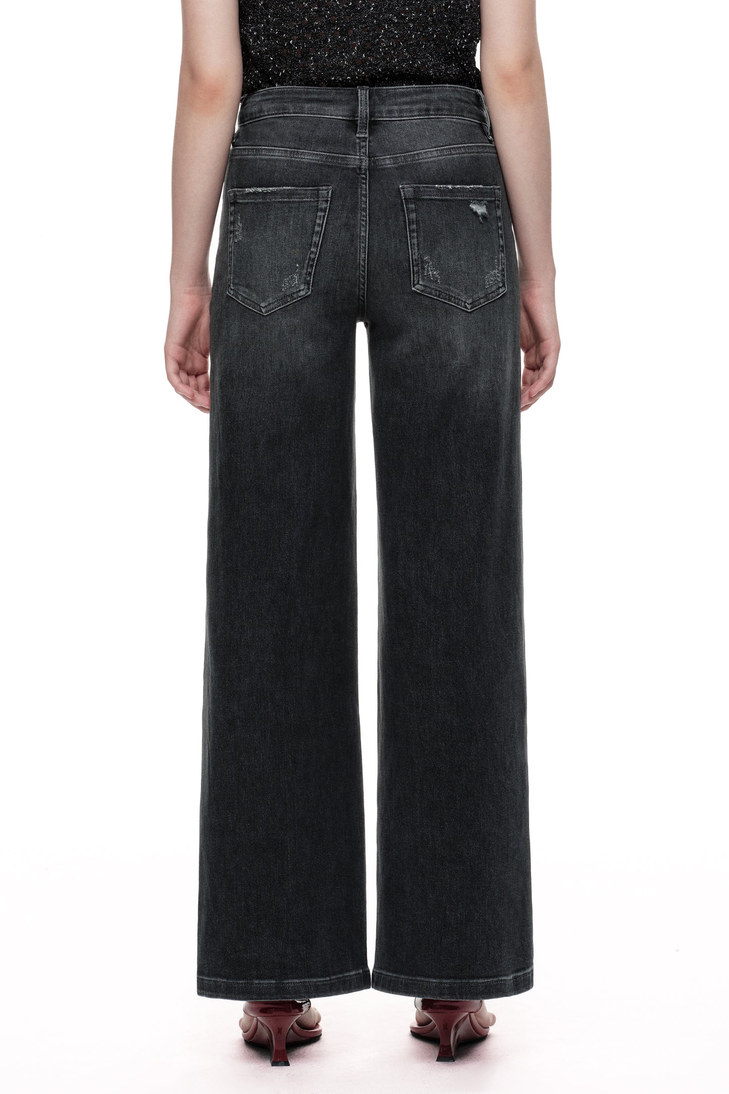 Mid Rise Wide Leg Denim Jeans OSW8084