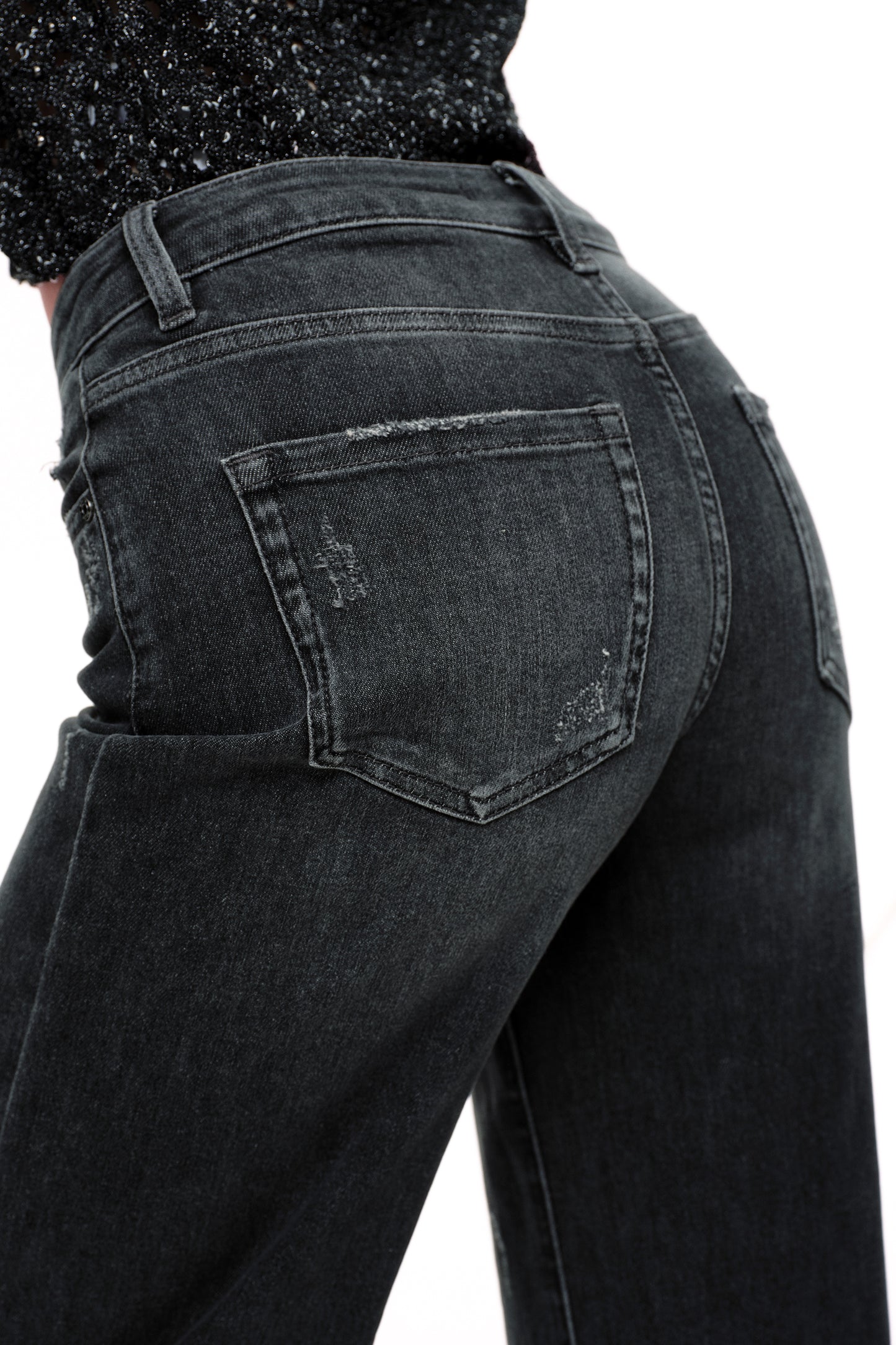 Mid Rise Wide Leg Denim Jeans OSW8084