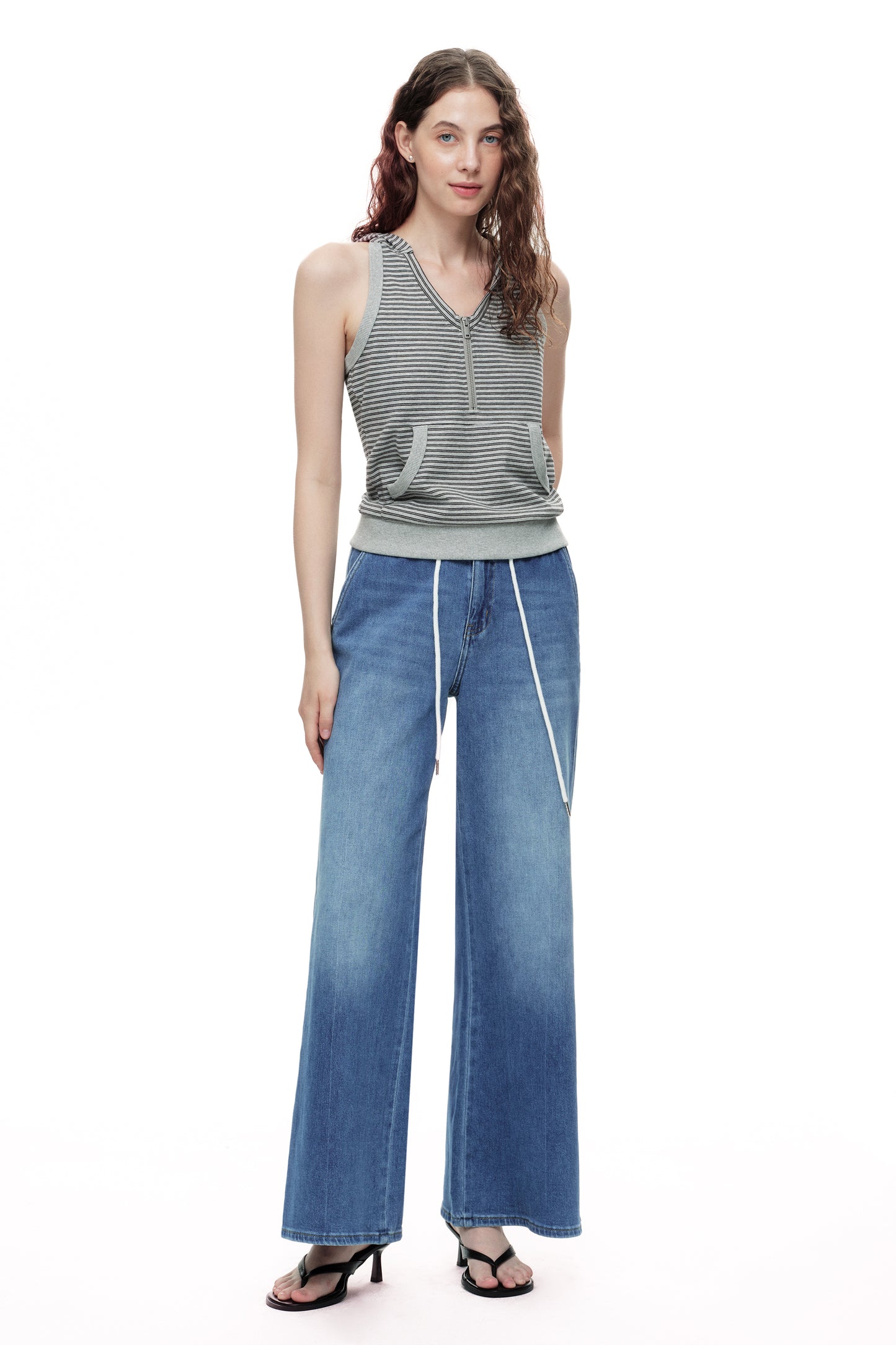 High Rise Wide Leg Denim Jeans OSW8093