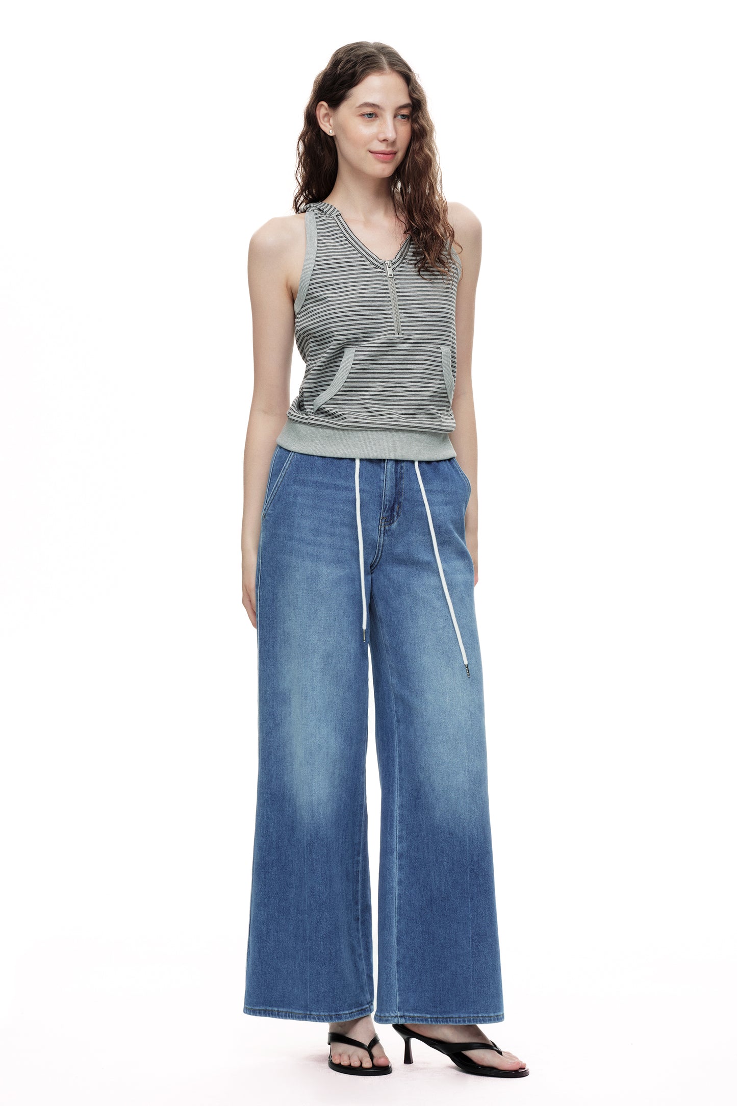 High Rise Wide Leg Denim Jeans OSW8093