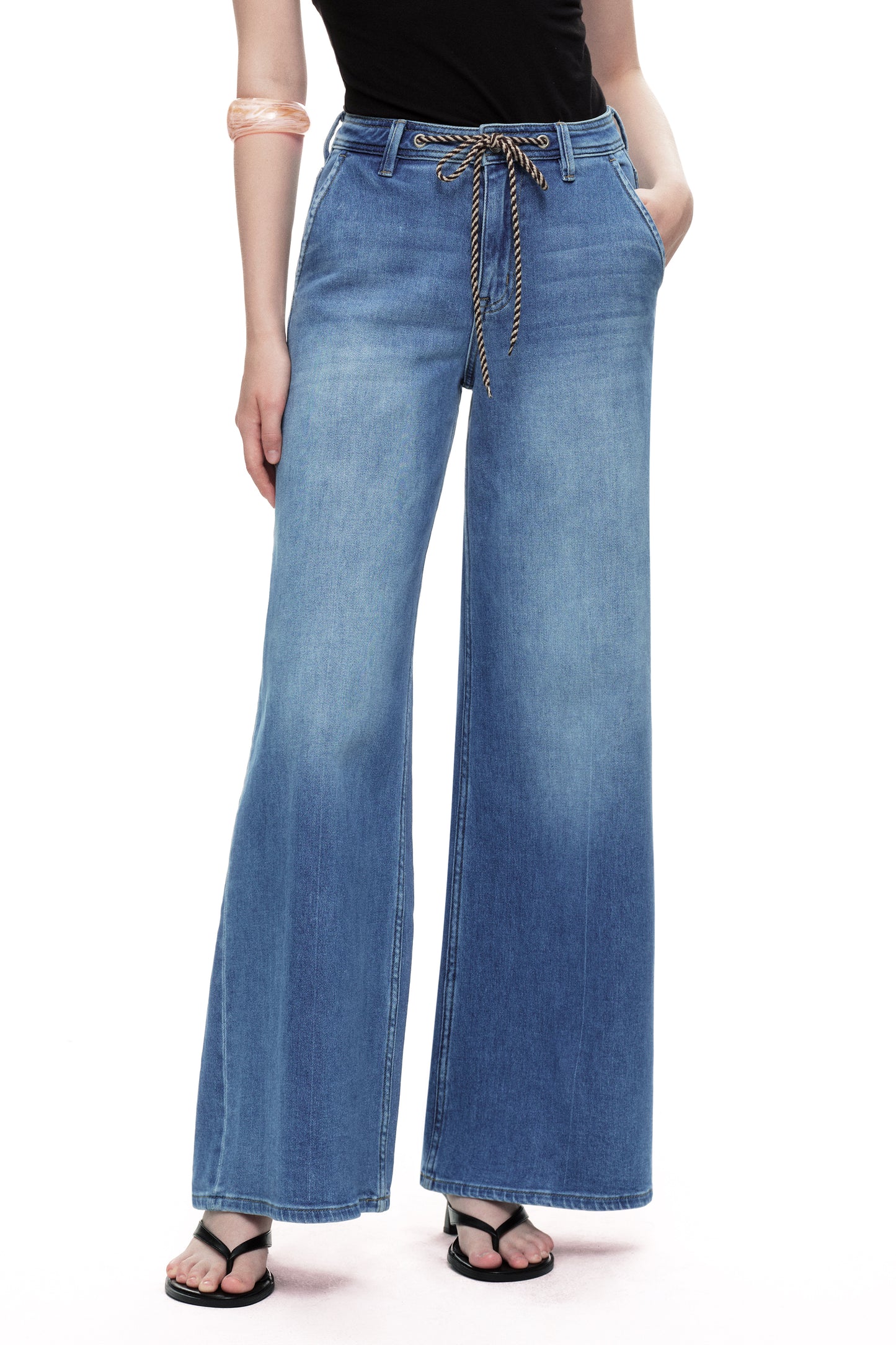 High Rise Wide Leg Denim Jeans OSW8094