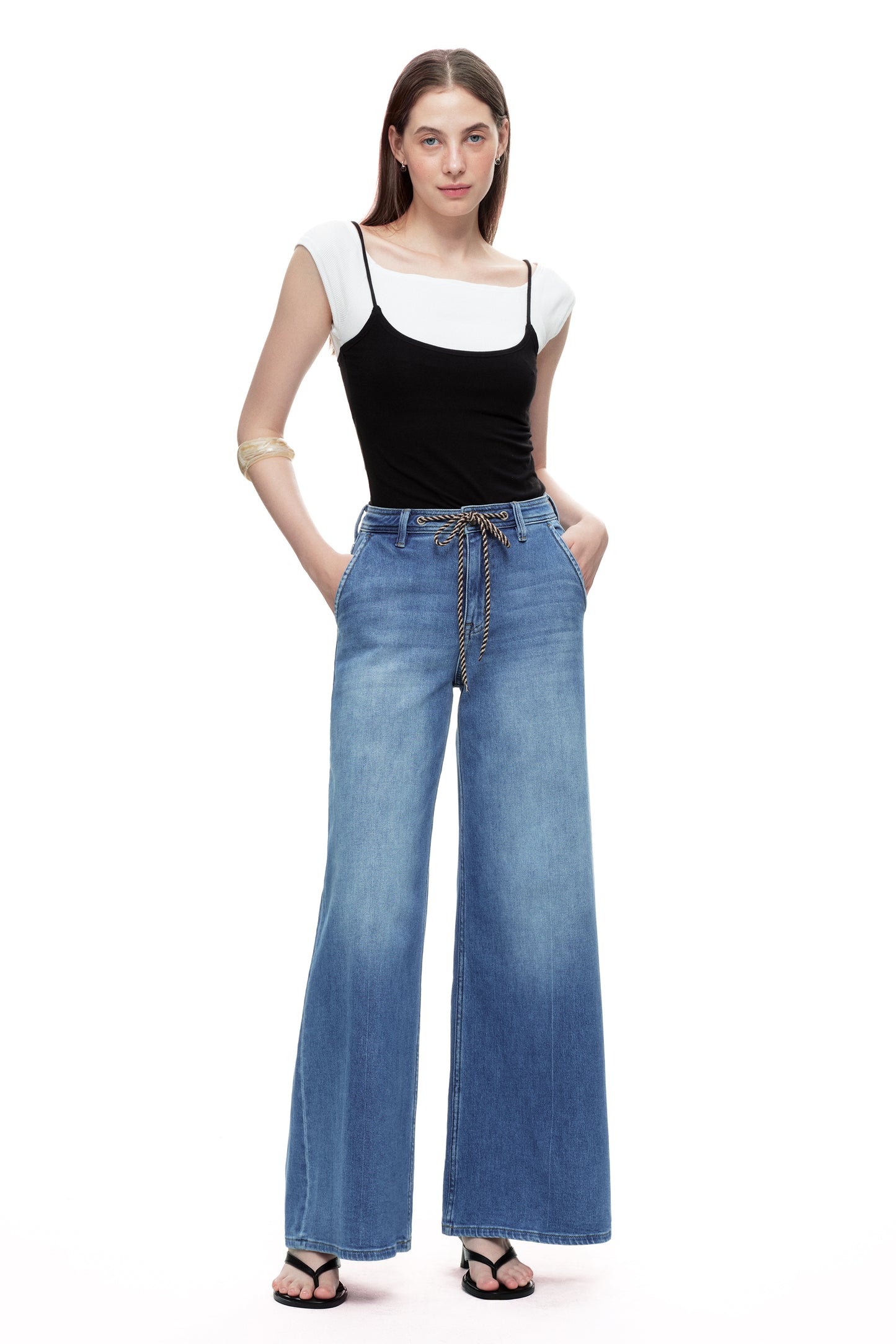 High Rise Wide Leg Denim Jeans OSW8094