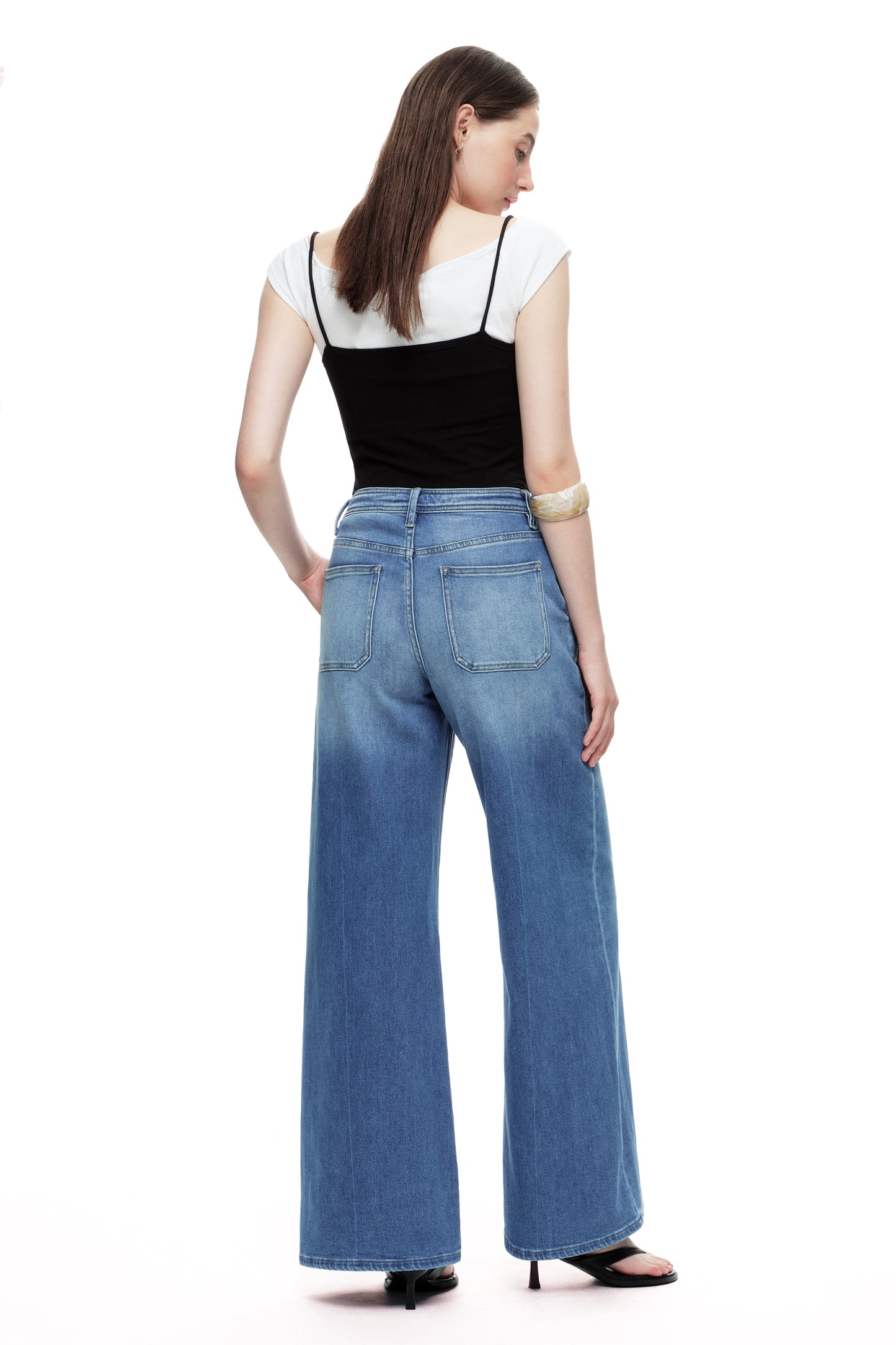 High Rise Wide Leg Denim Jeans OSW8094