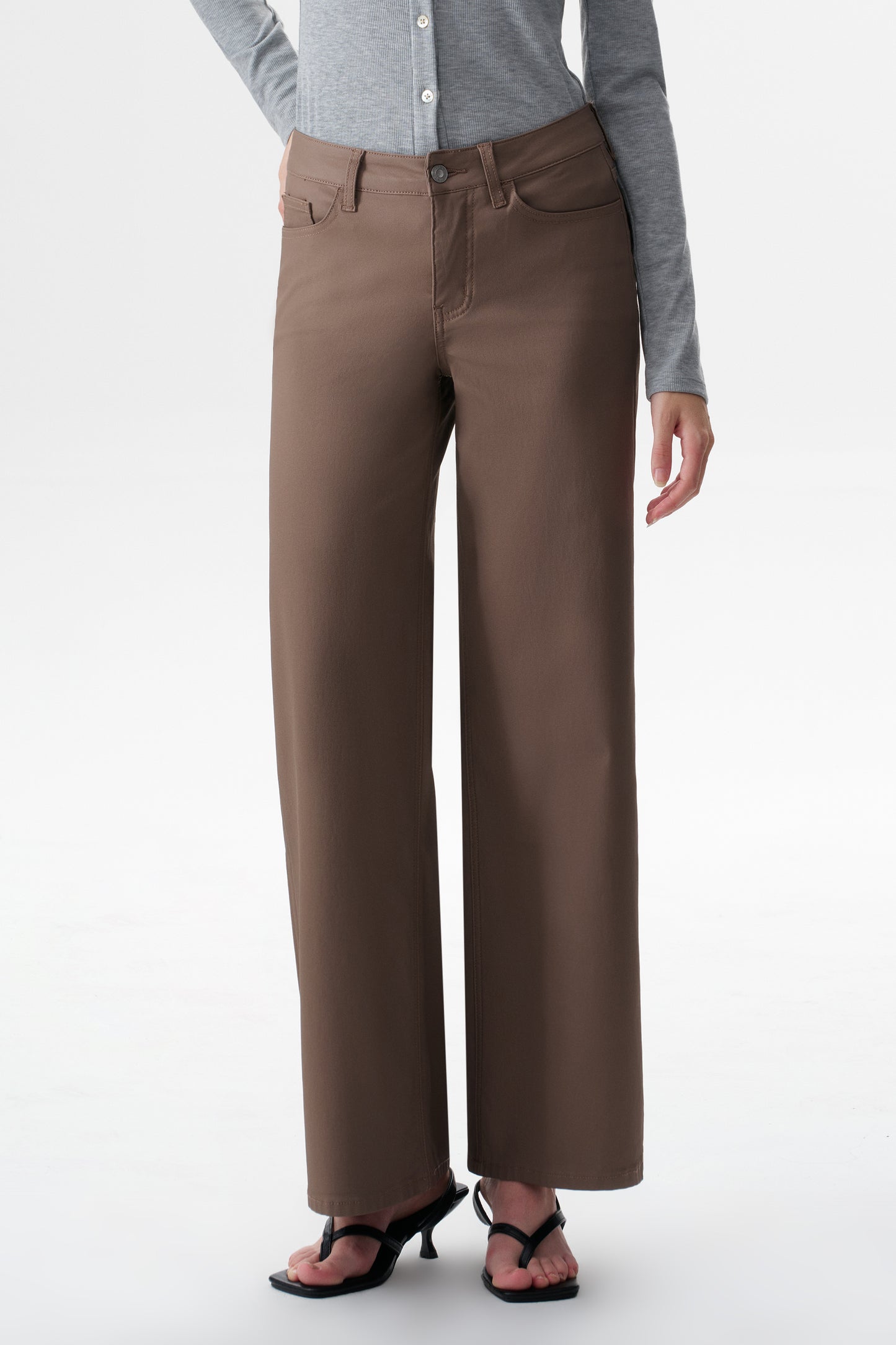Mid Rise Wide Leg Pants OSW8097