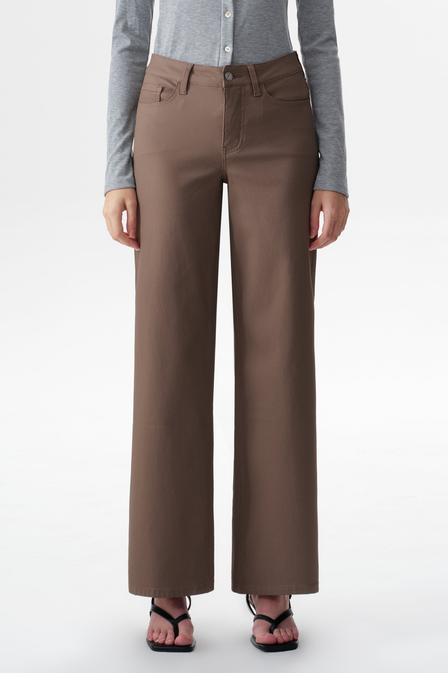 Mid Rise Wide Leg Pants OSW8097