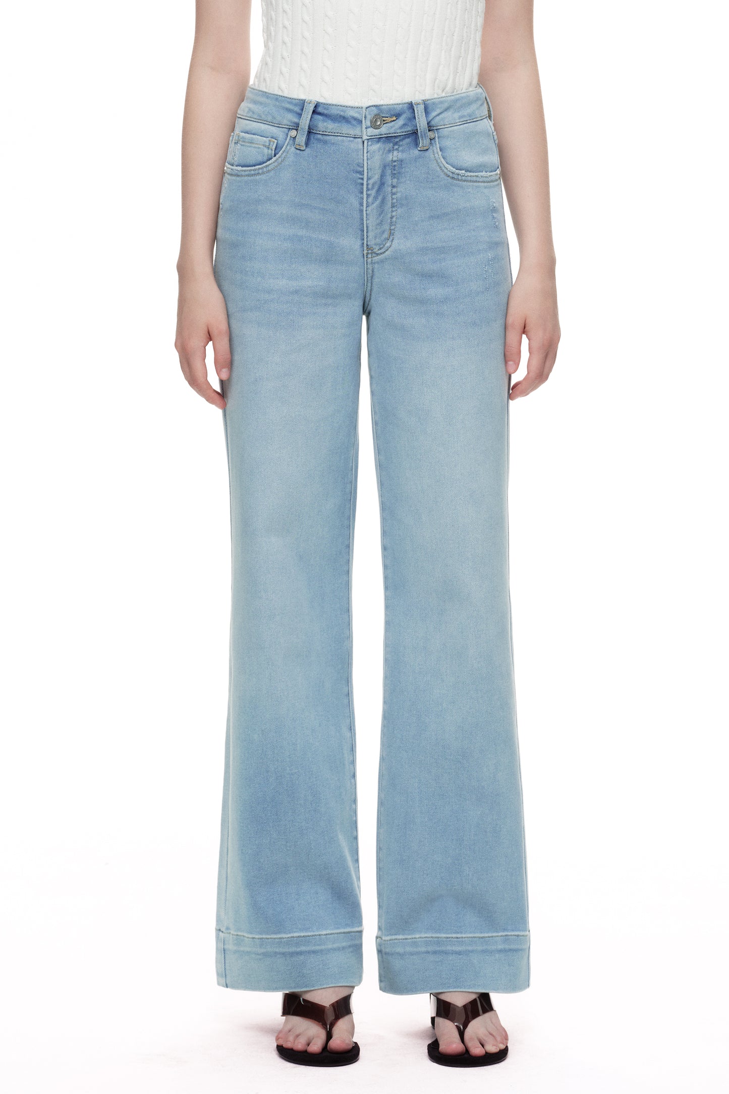 High Rise Wide Leg Denim Jeans - Regular & Petite OSW8099