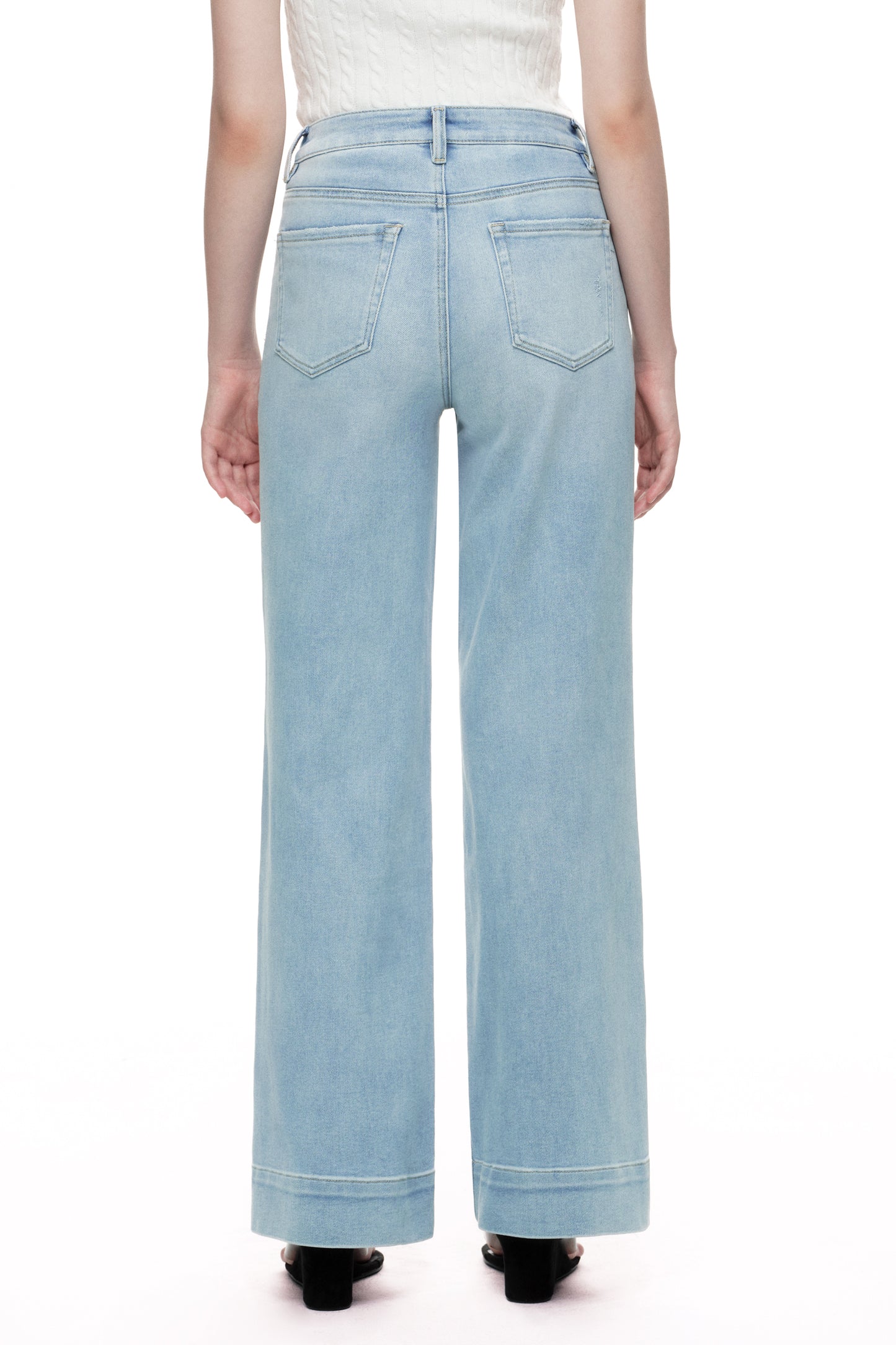 High Rise Wide Leg Denim Jeans - Regular & Petite OSW8099