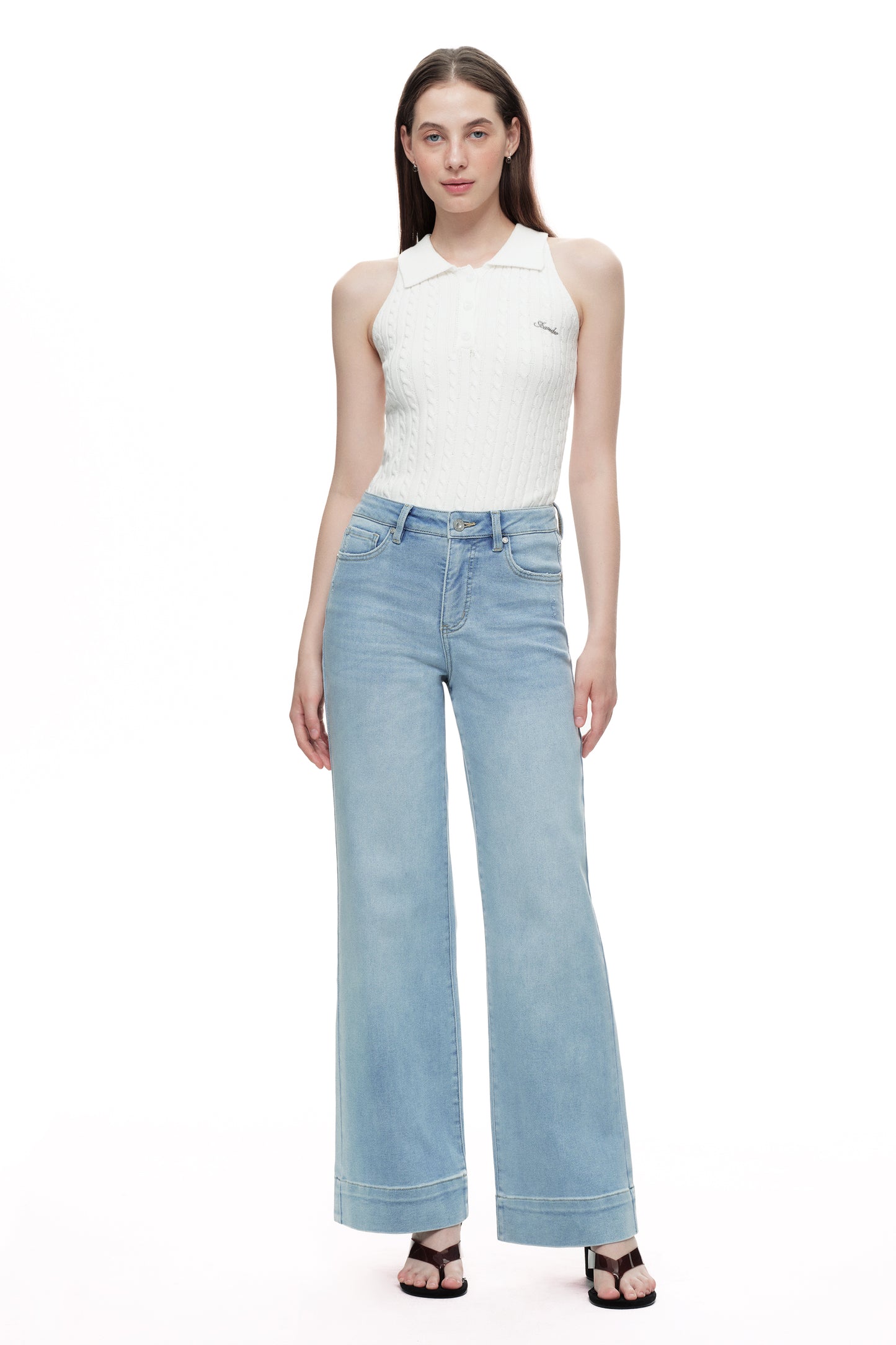 High Rise Wide Leg Denim Jeans - Regular & Petite OSW8099